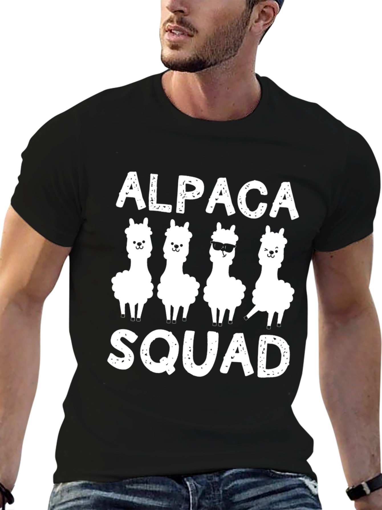 Alpaca Squad Black Graphic T-Shirt