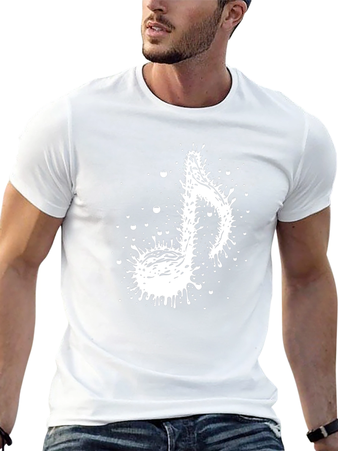 Musical Note Graphic Tee - Stylish Black T-Shirt