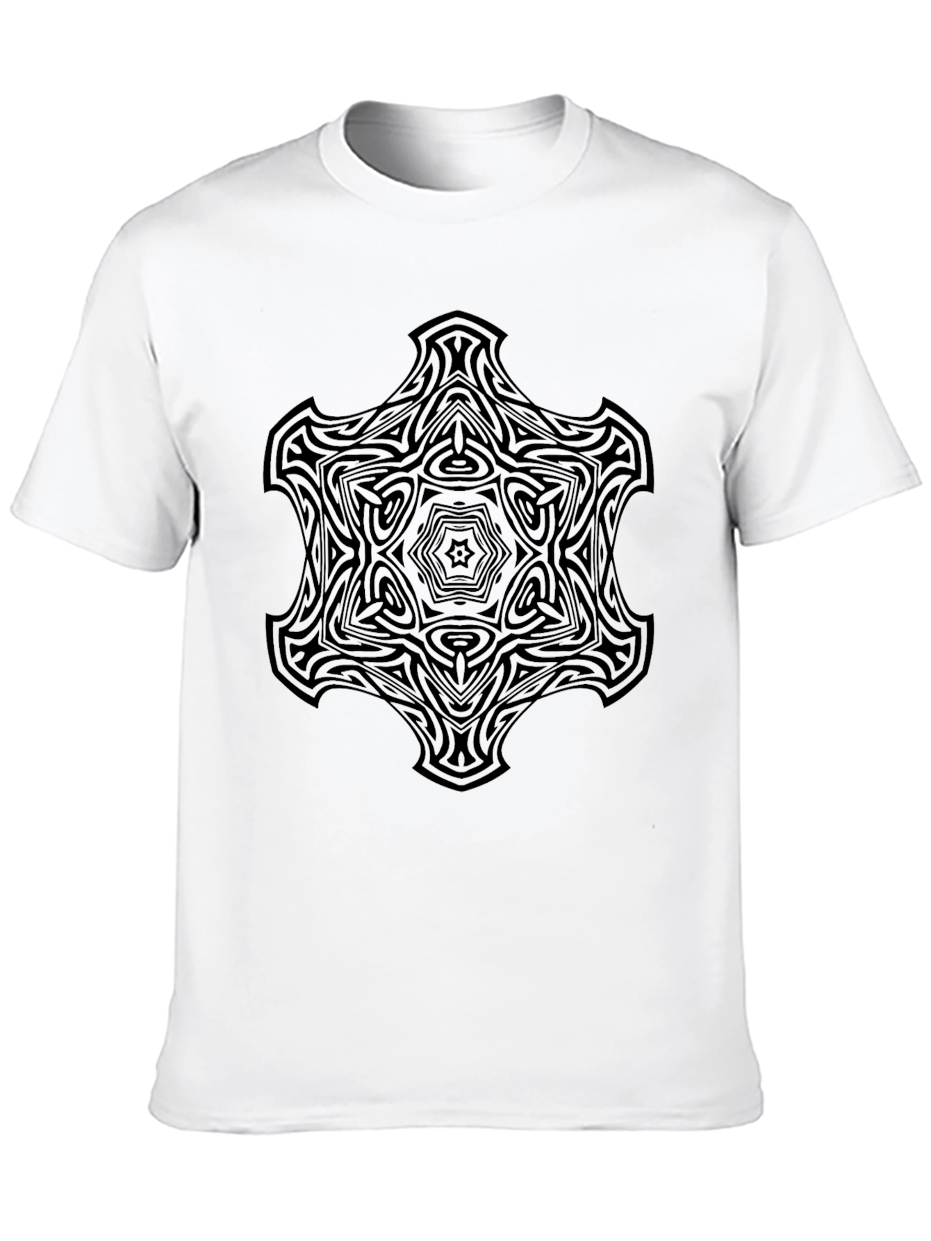 Abstract Graphic Print Black Tee
