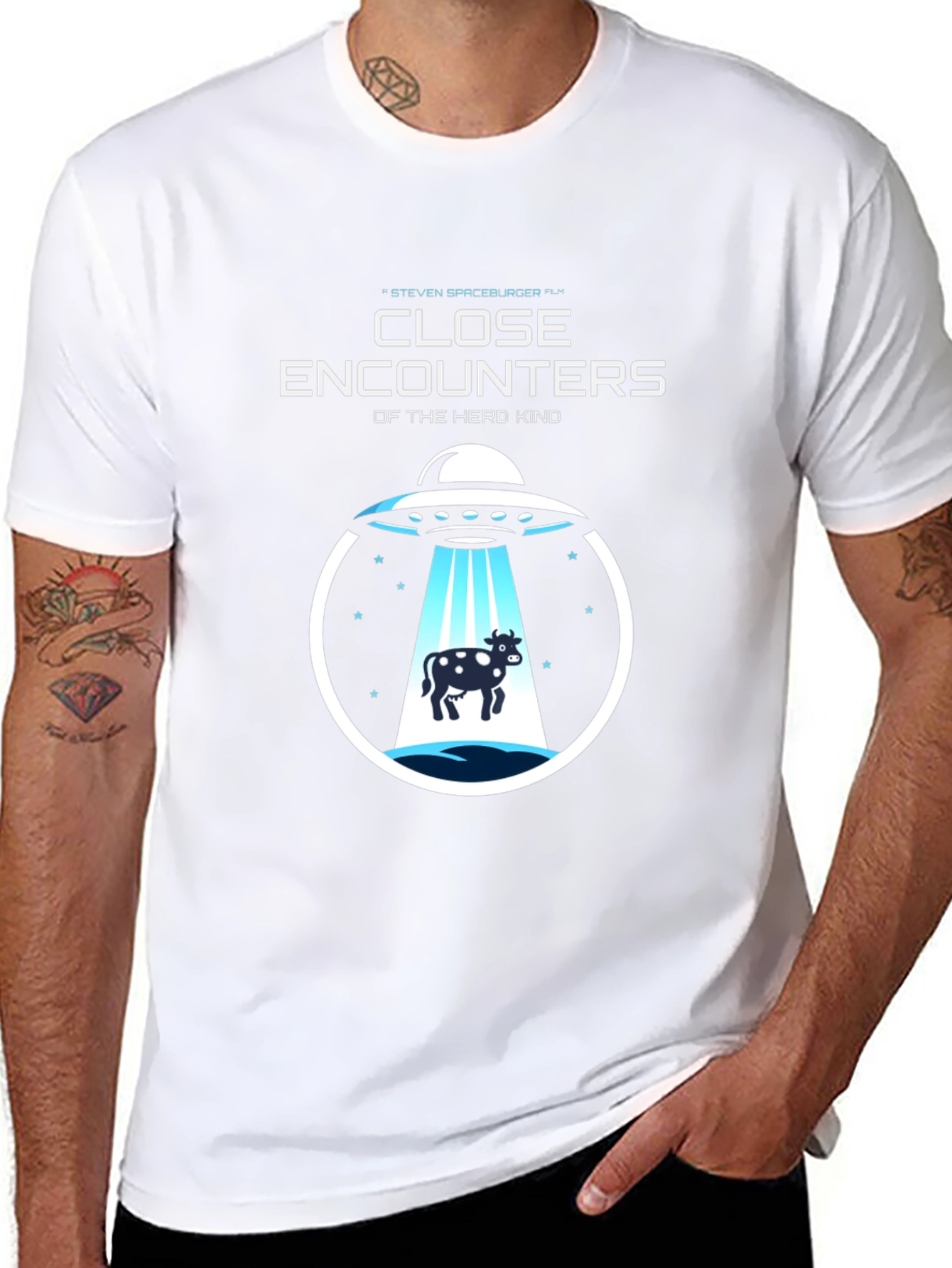Close Encounters Herd Kind UFO Cow Abduction T-Shirt