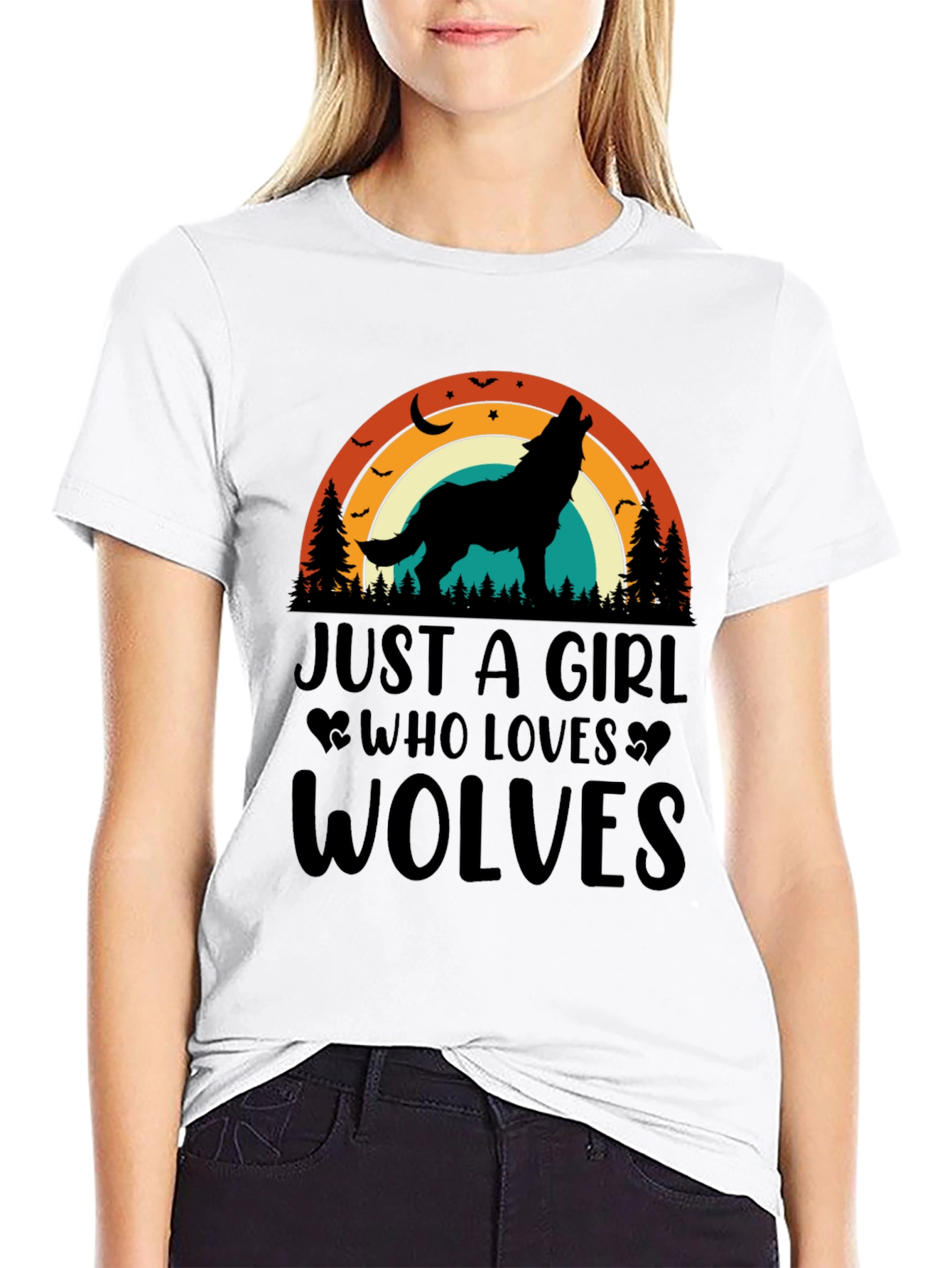 Wolf Lover Retro Graphic Tee