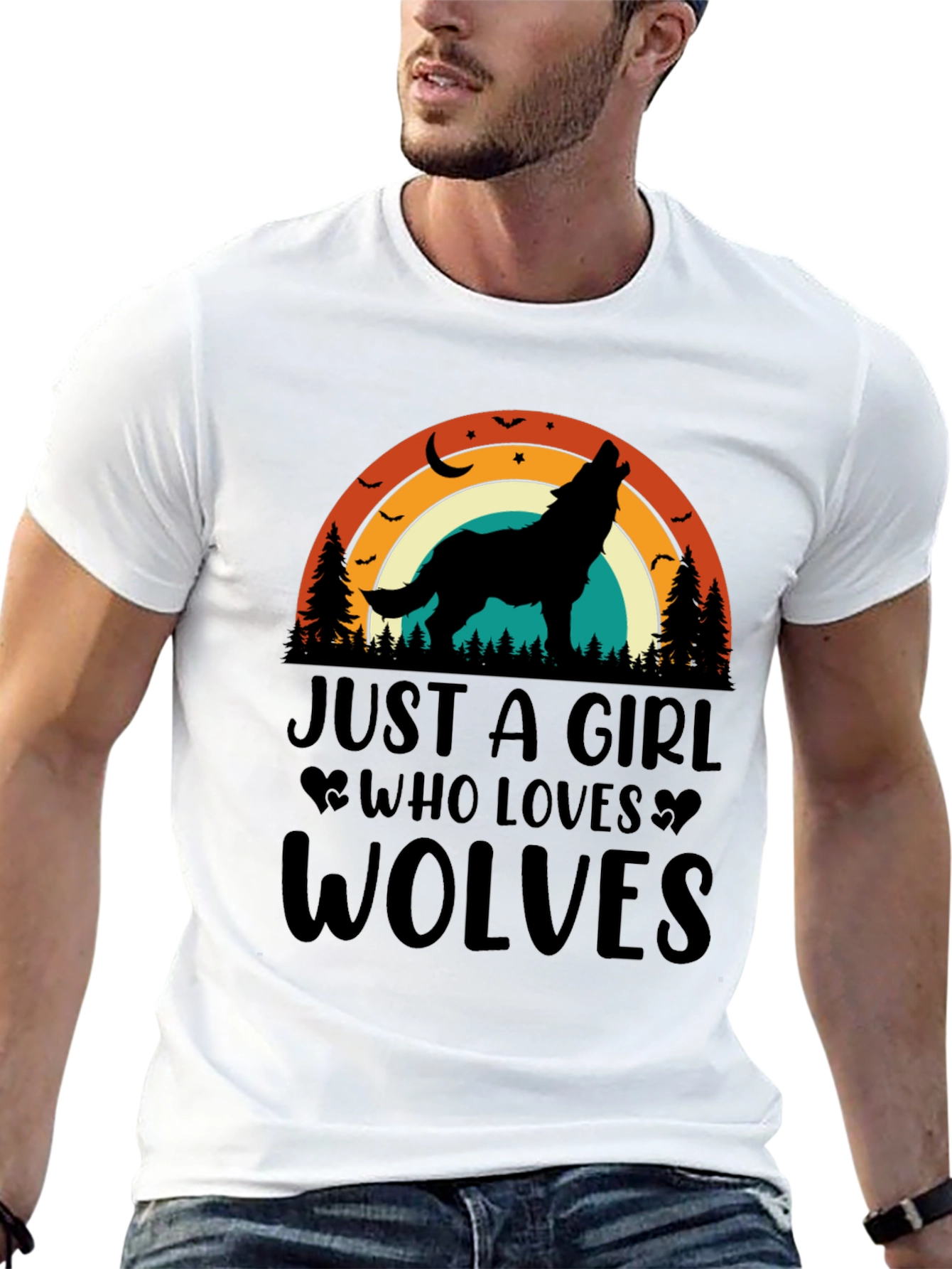 Wolf Lover Retro Graphic Tee