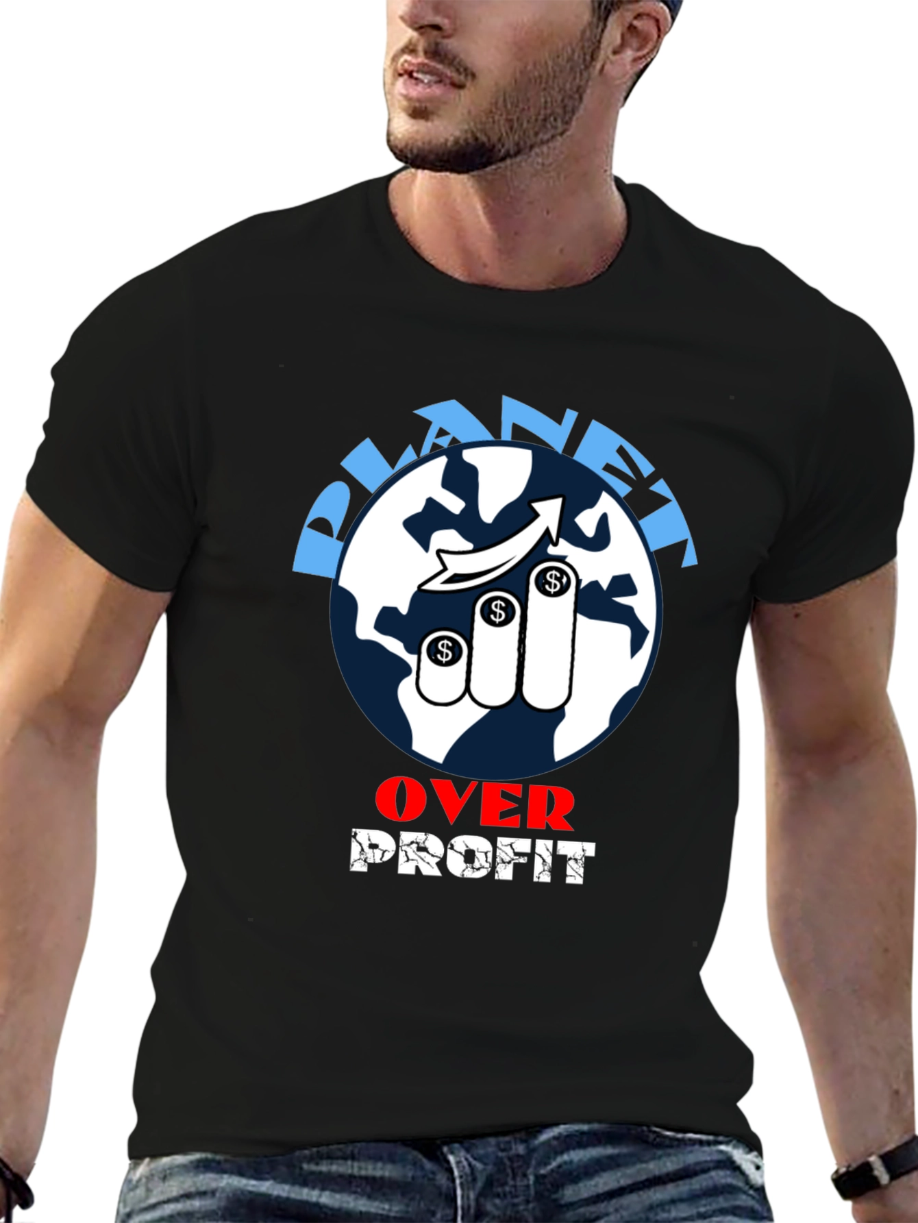 Planet Over Profit Graphic Tee - Eco-Conscious Fashion