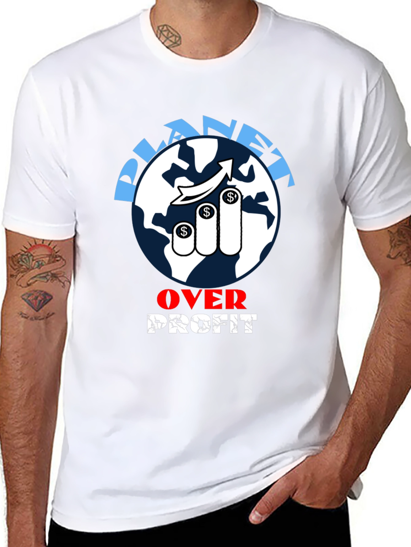 Planet Over Profit Graphic Tee - Eco-Conscious Fashion