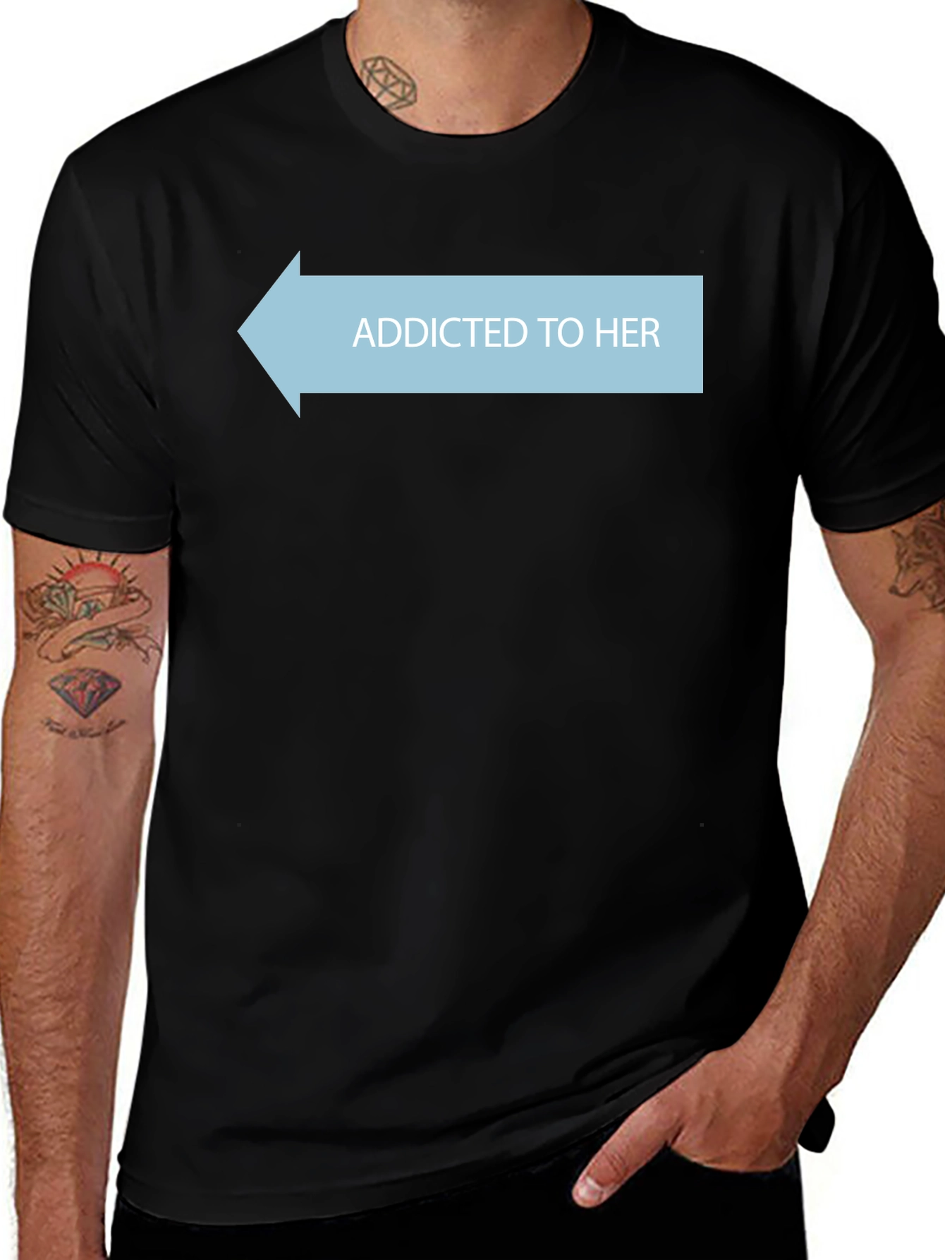 Addicted To Her Tee - Novelty Graphic T-Shirt