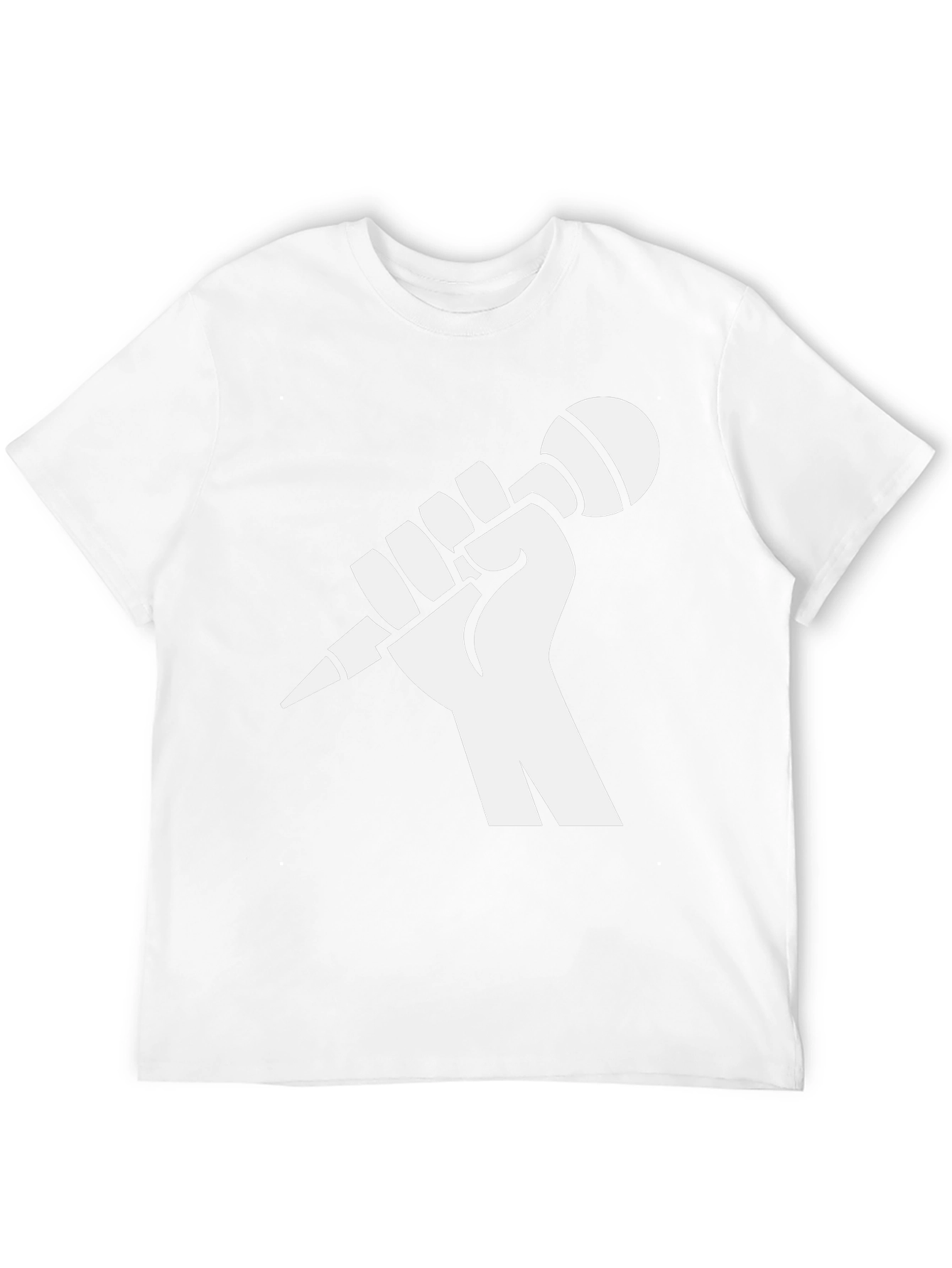 Black Tee: Raised Fist Microphone Design