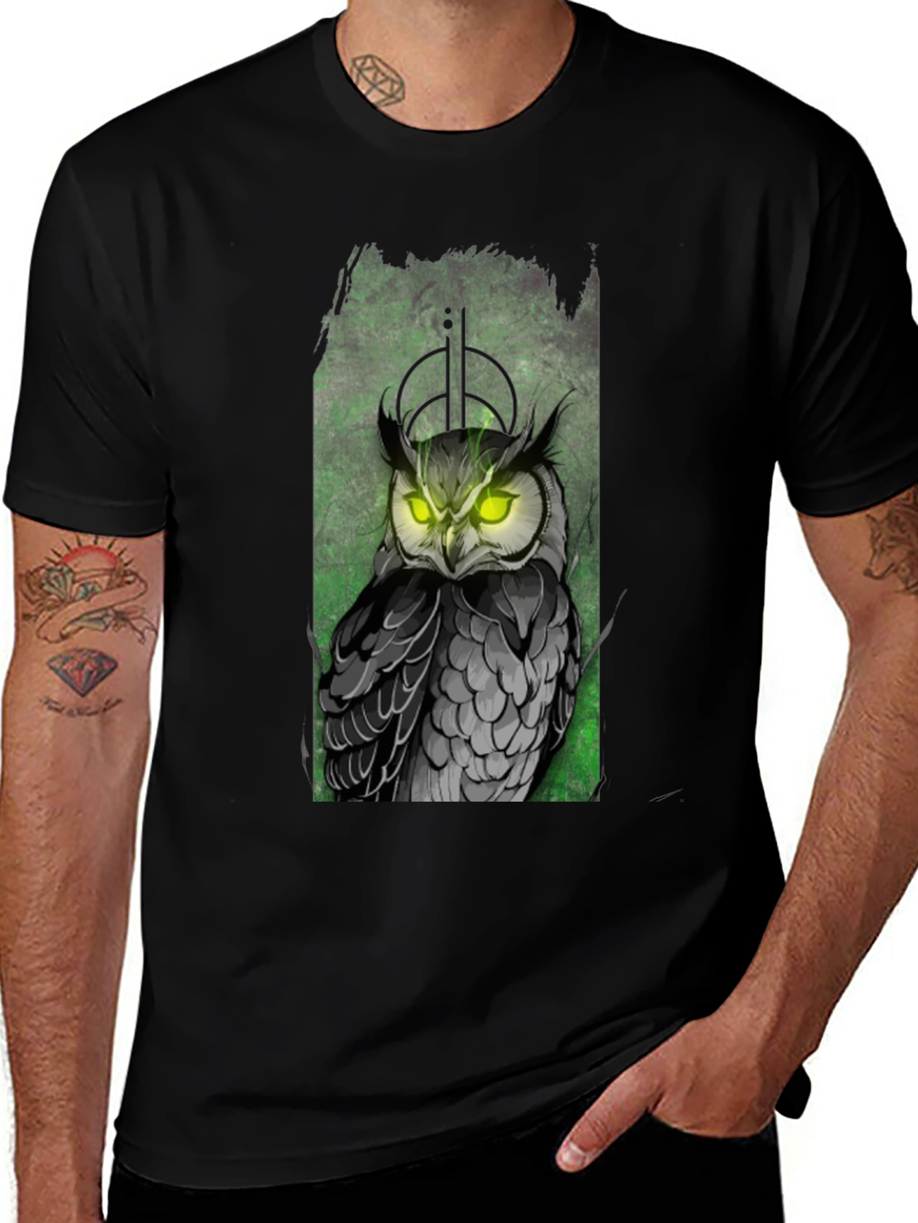 Owl Graphic Black T-Shirt