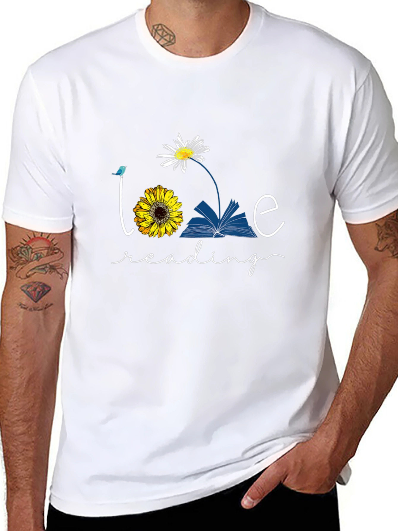 Love Reading Graphic T-Shirt Floral Book Tee