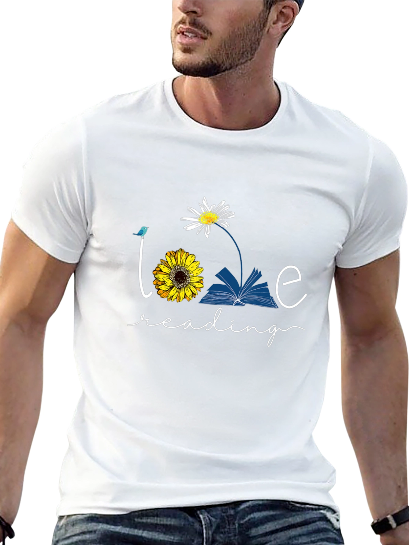 Love Reading Graphic T-Shirt Floral Book Tee