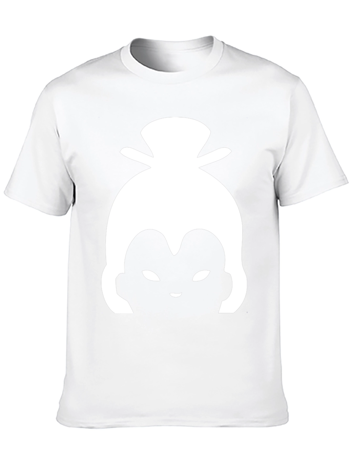 White Sumo Wrestler Silhouette on Black Tee