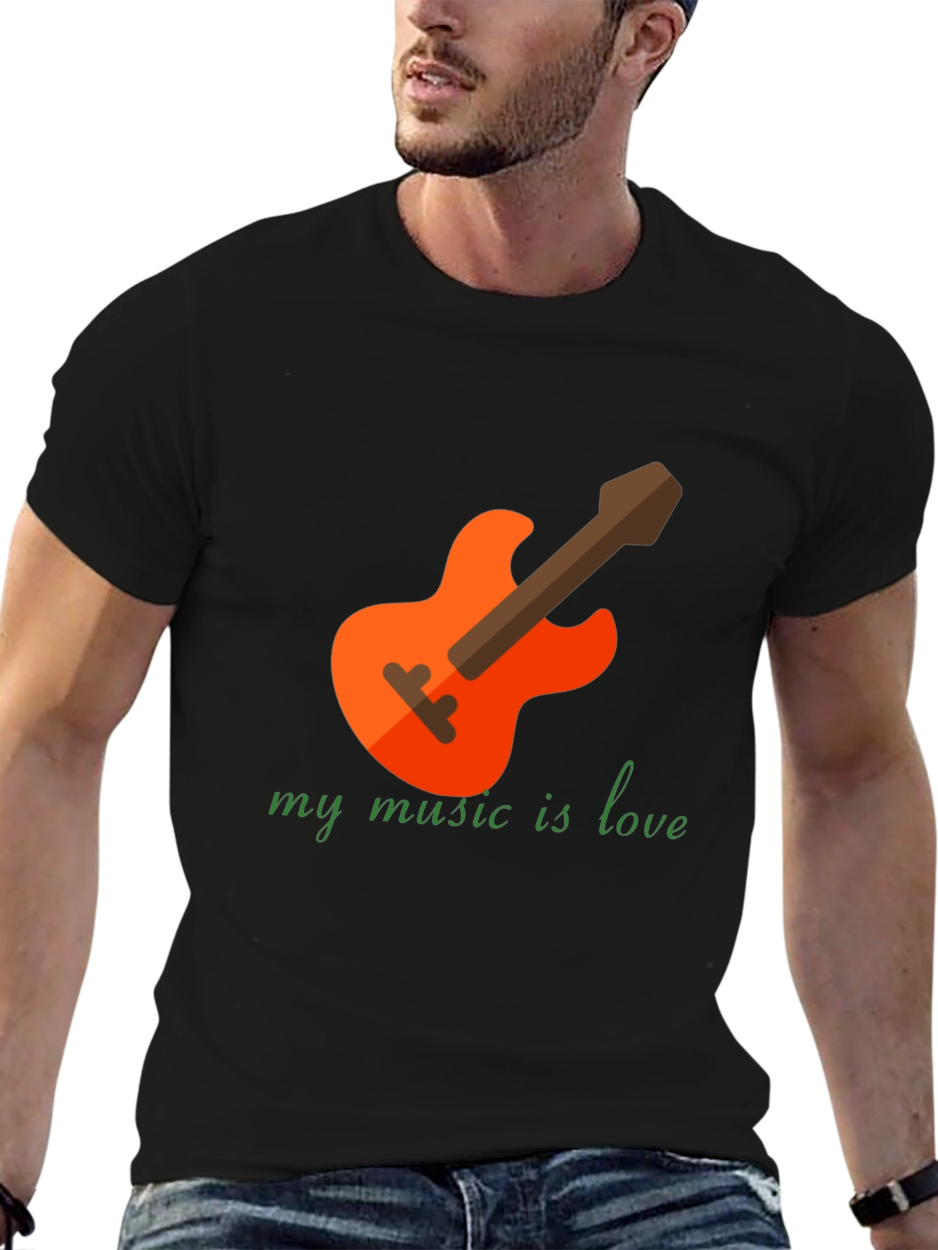 My Music is Love Black Graphic T-Shirt