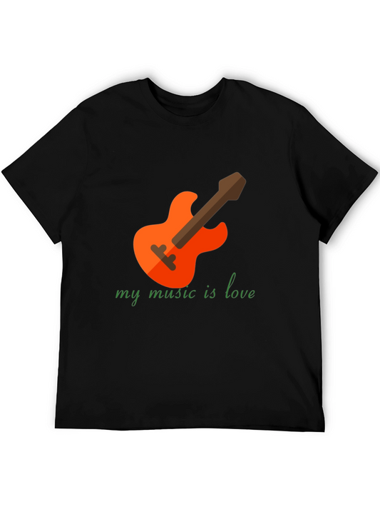 My Music is Love Black Graphic T-Shirt