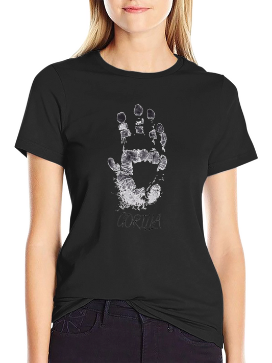 Distressed Handprint Graphic Tee - Black