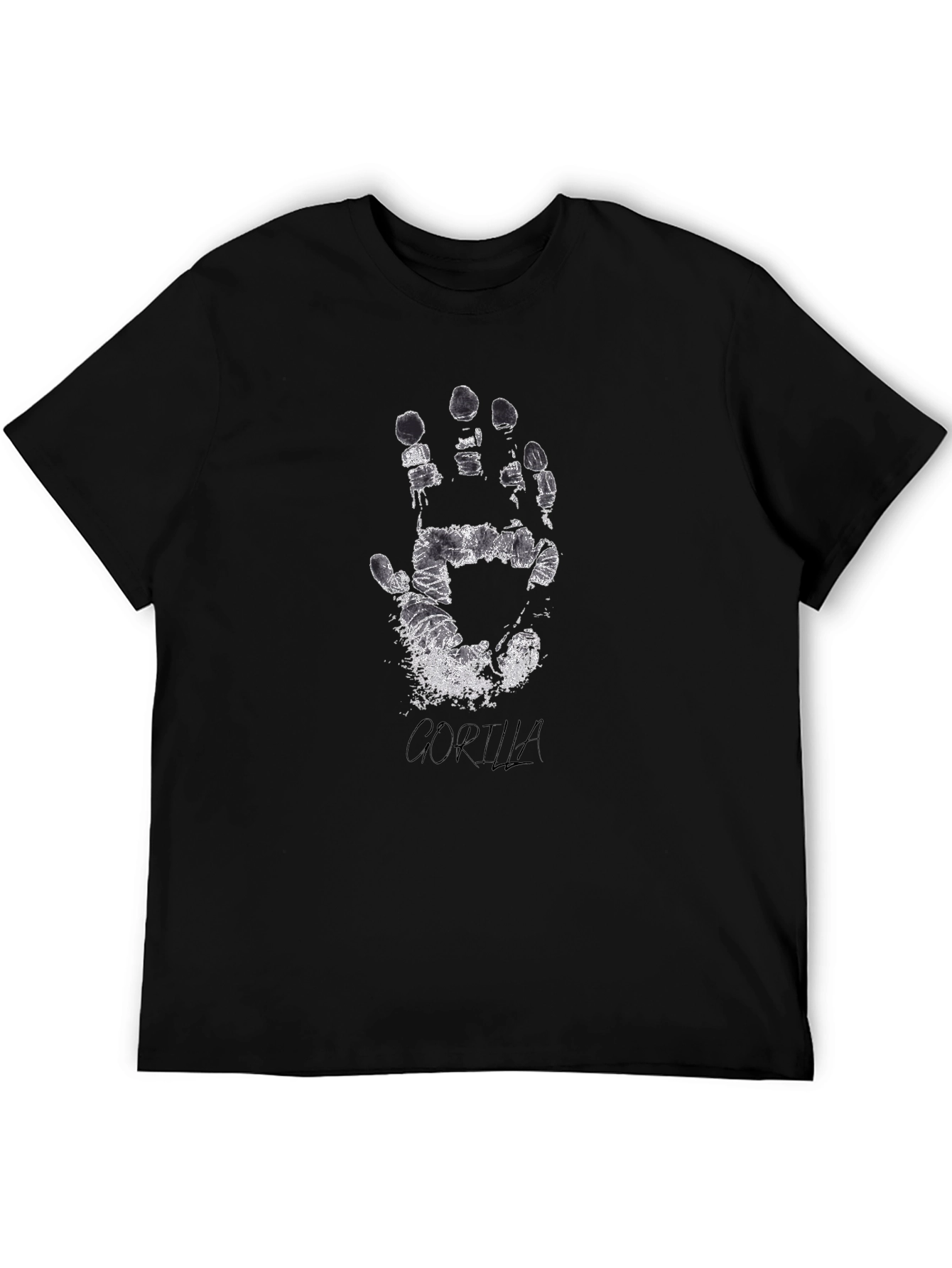 Distressed Handprint Graphic Tee - Black