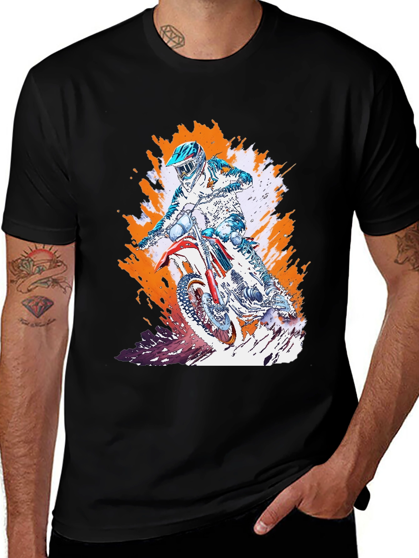 Motocross Rider T-Shirt - Black Graphic Tee