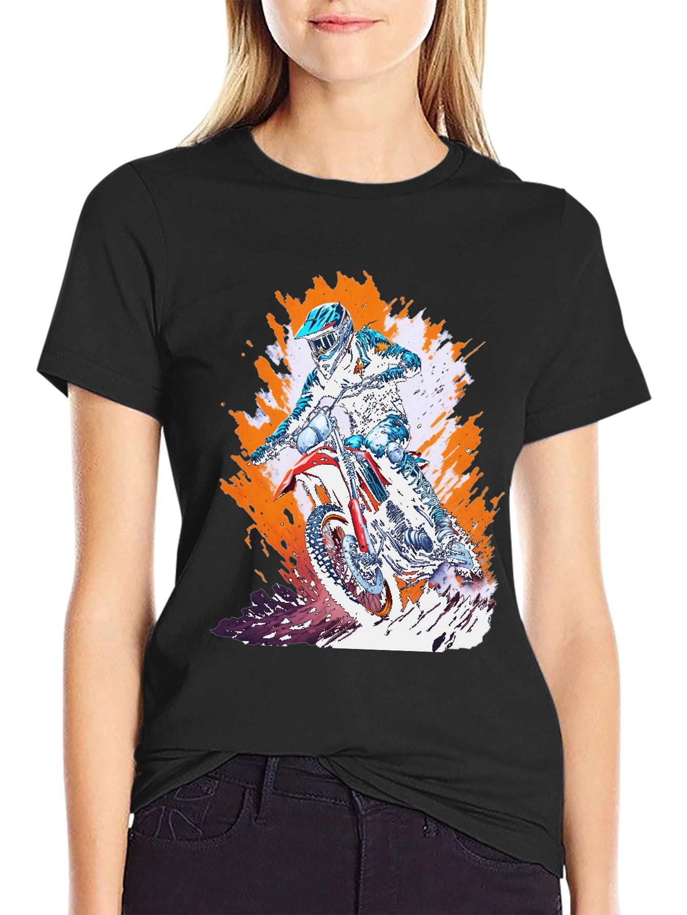 Motocross Rider T-Shirt - Black Graphic Tee