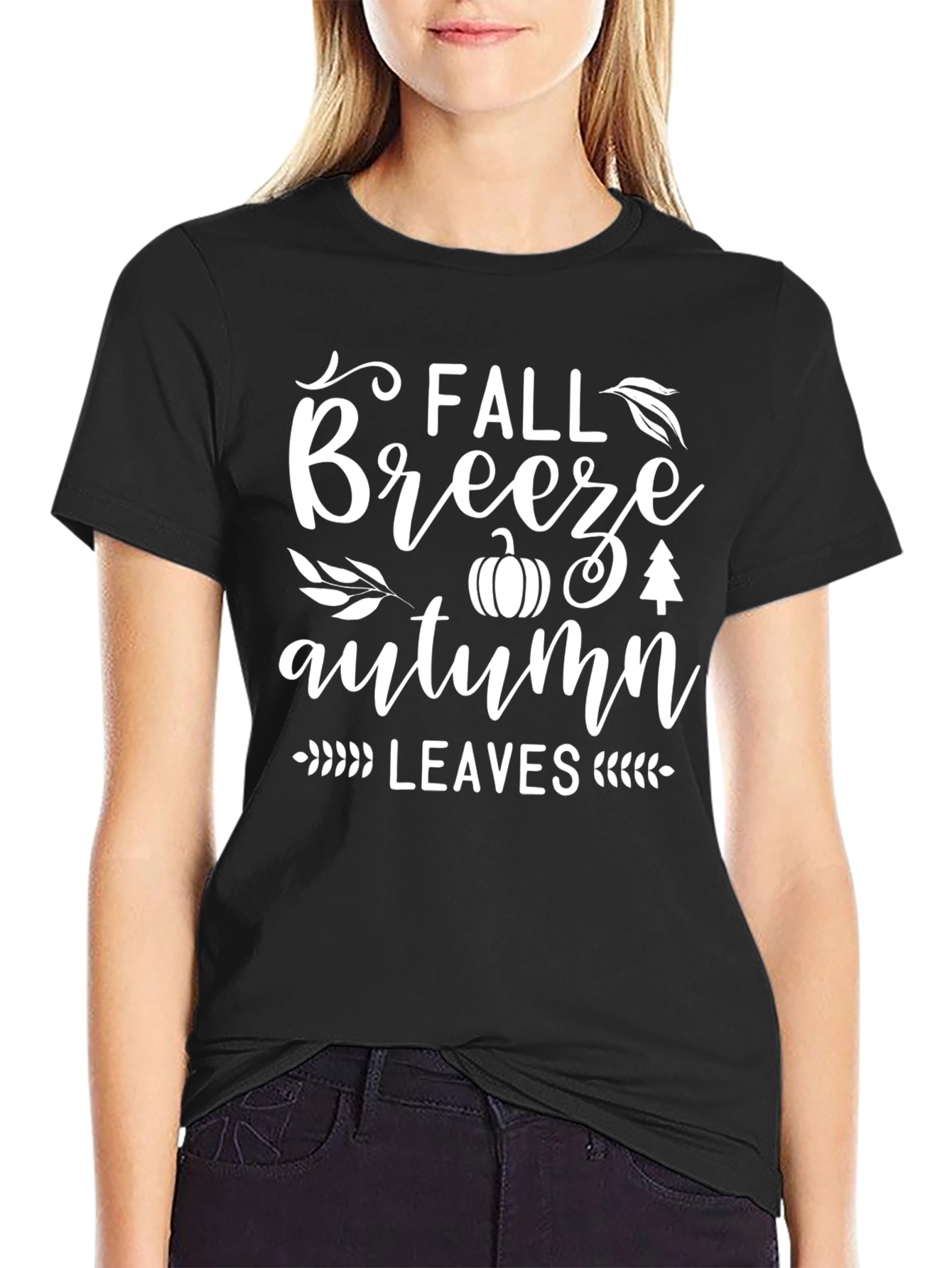 Fall Breeze Autumn Leaves Graphic Tee