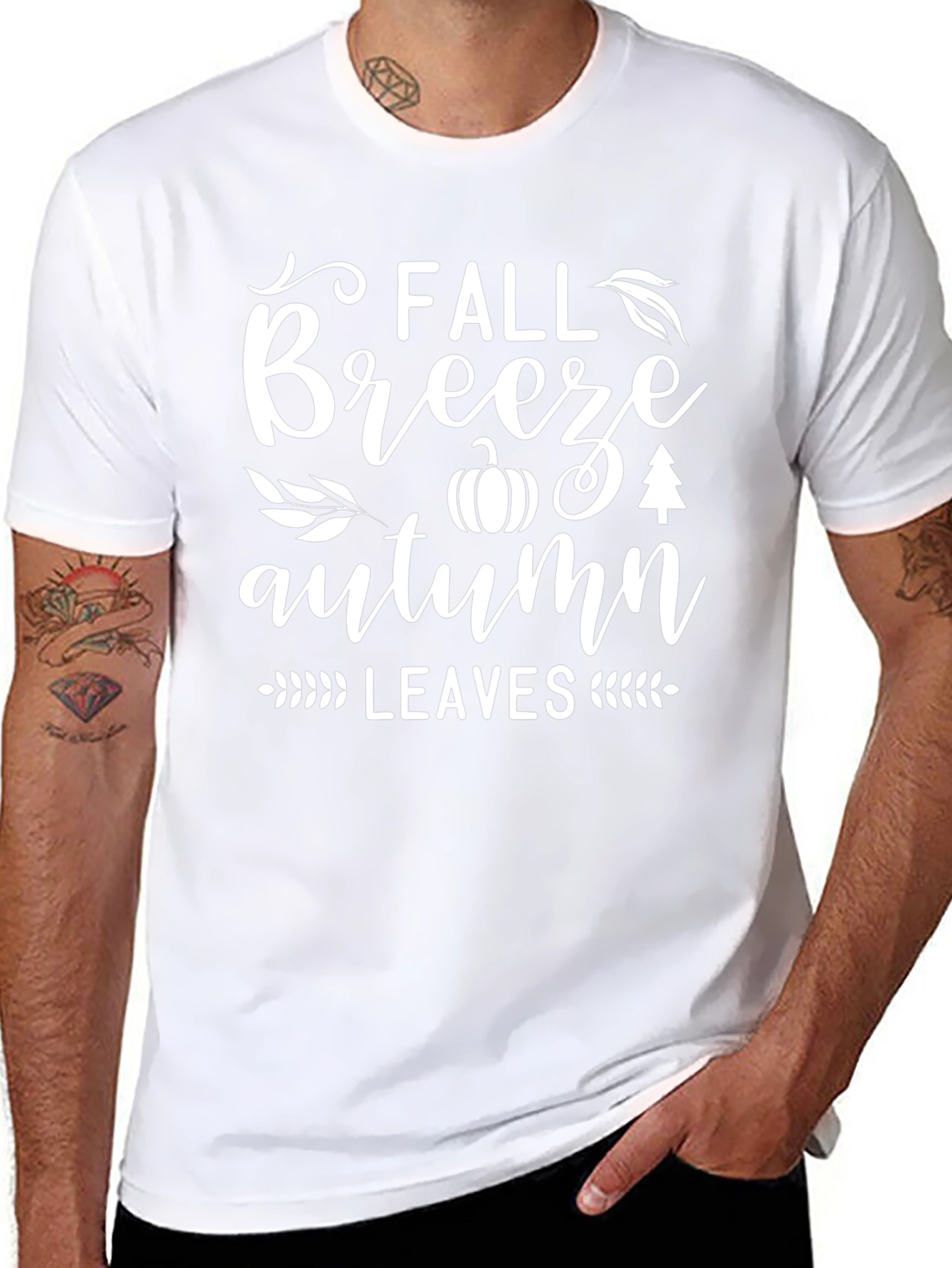 Fall Breeze Autumn Leaves Graphic Tee