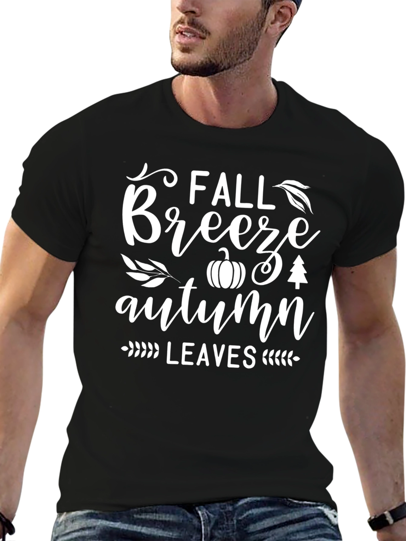 Fall Breeze Autumn Leaves Graphic Tee