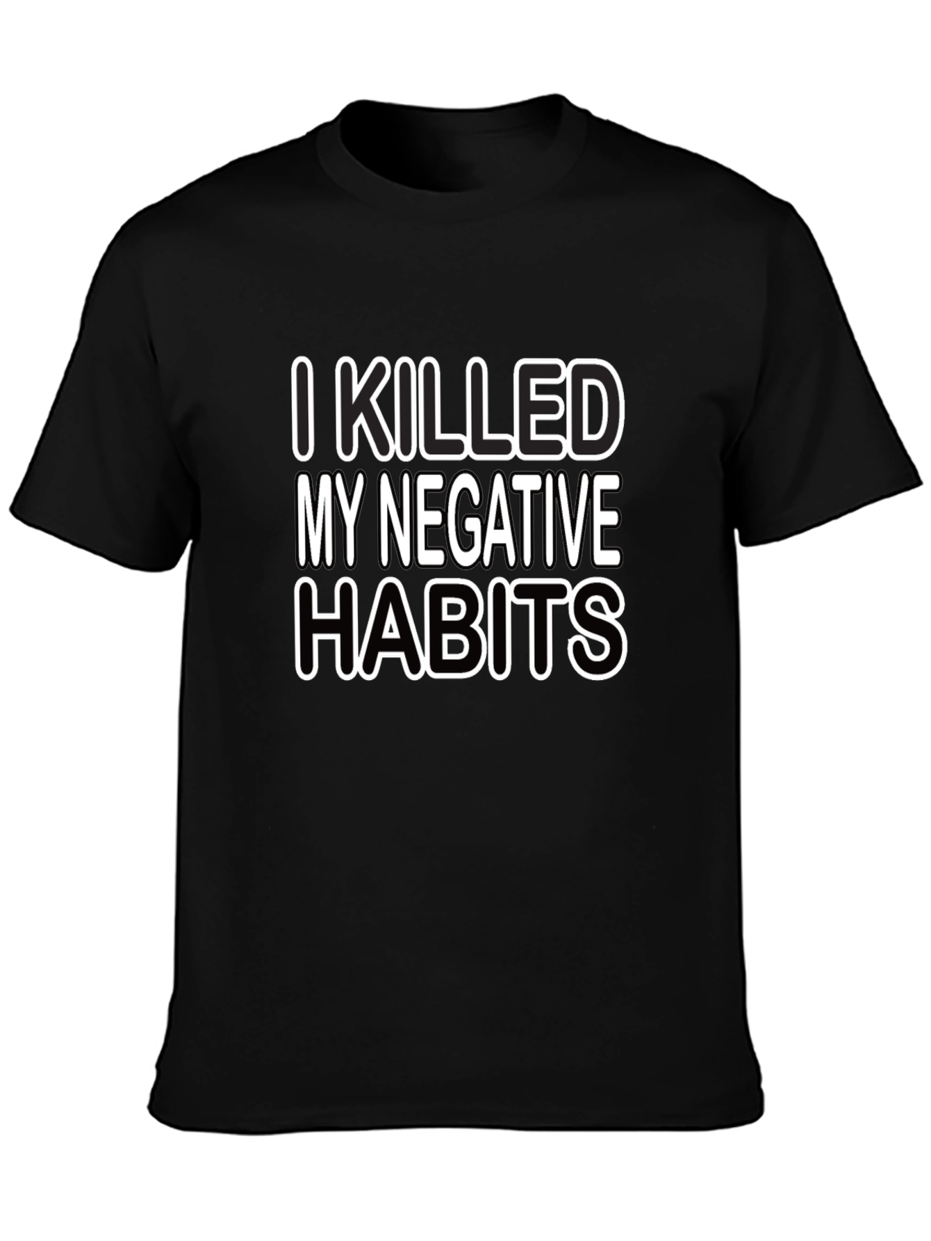 I Killed My Negative Habits Graphic Tee - Black