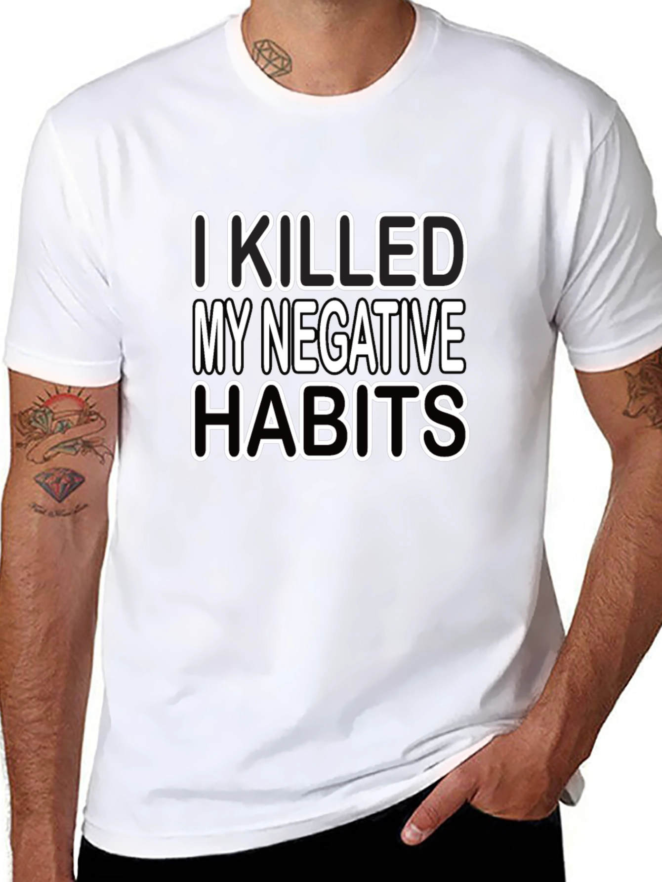 I Killed My Negative Habits Graphic Tee - Black