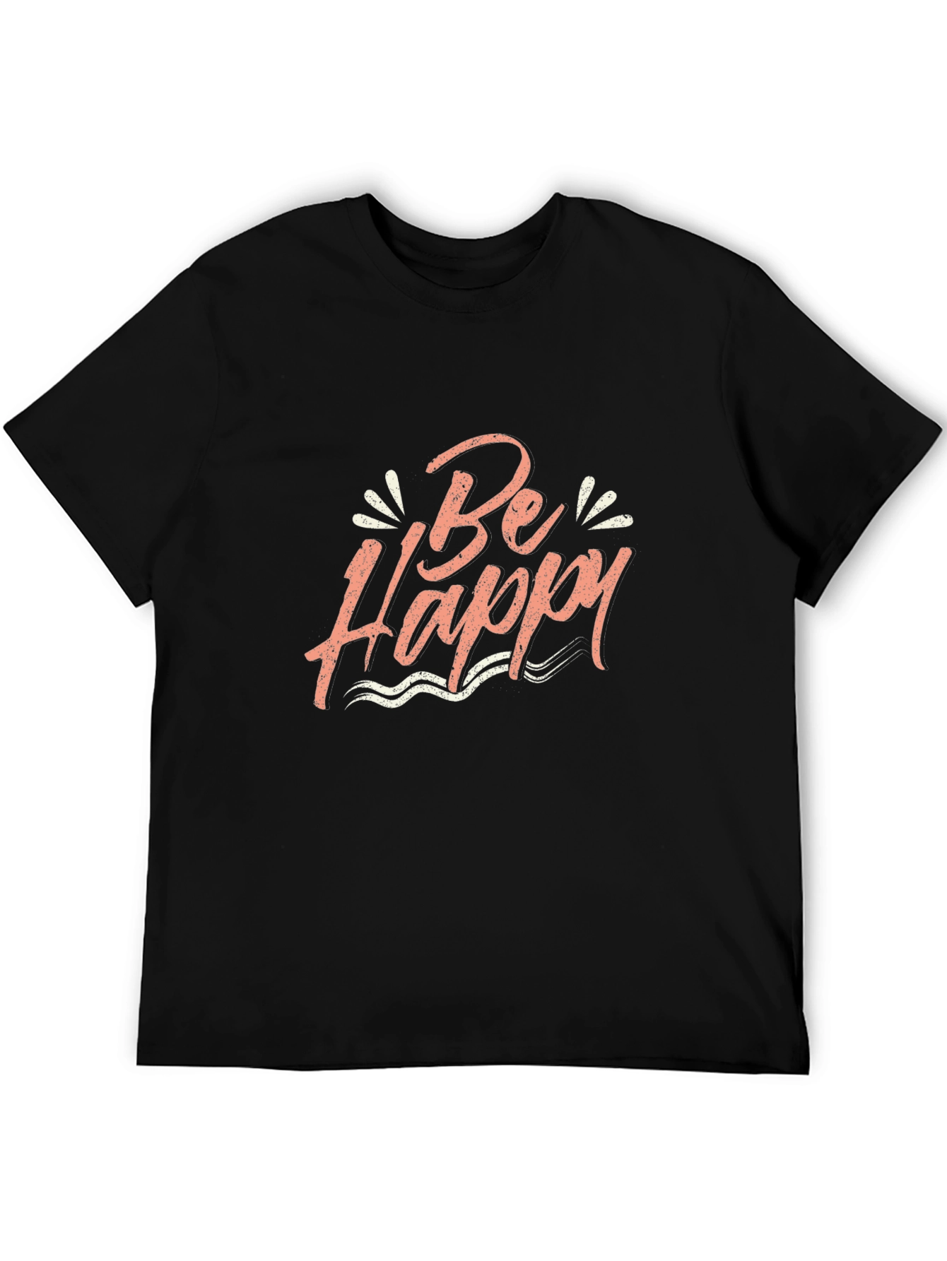 Be Happy Graphic T-Shirt - Black