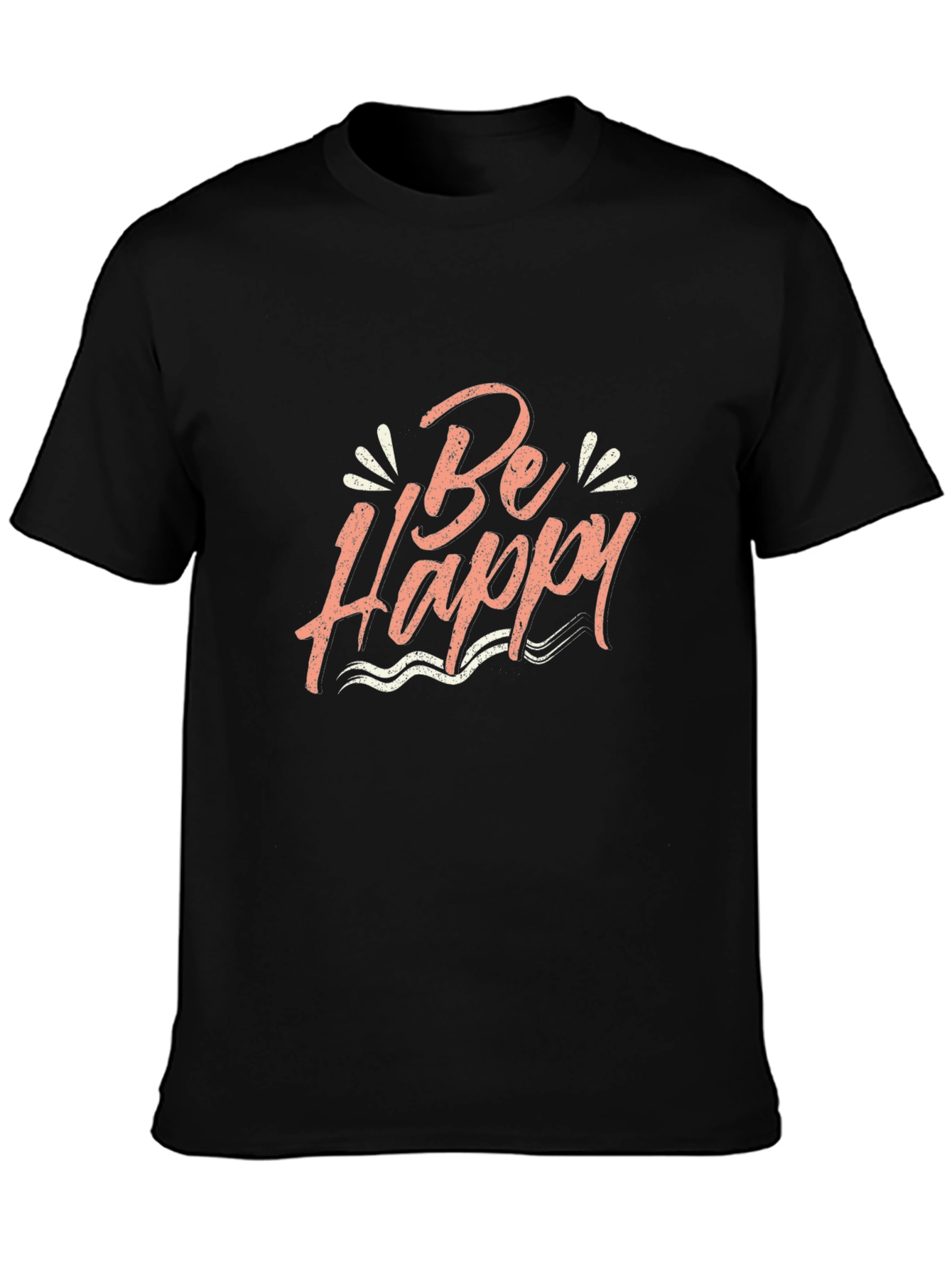 Be Happy Graphic T-Shirt - Black