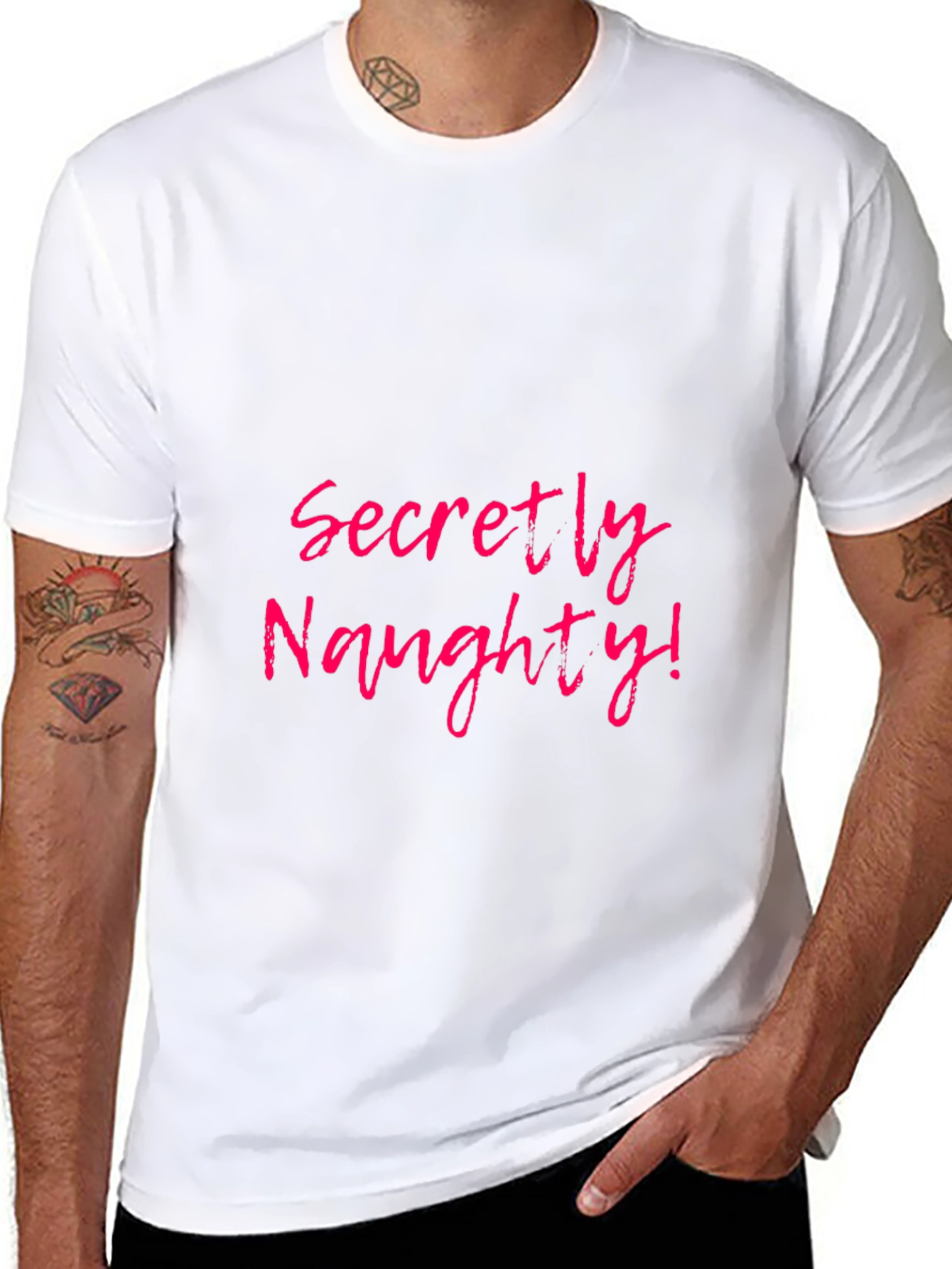 Secretly Naughty Black T-Shirt Novelty Fun Tee