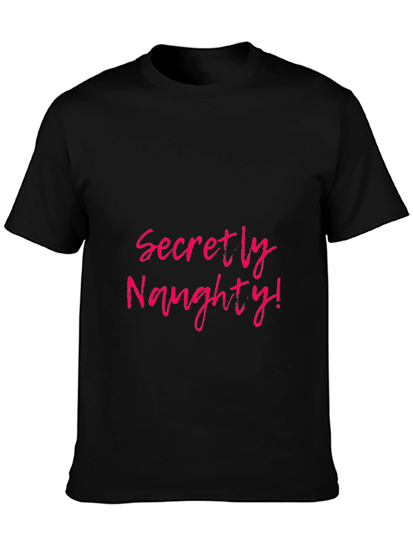 Secretly Naughty Black T-Shirt Novelty Fun Tee