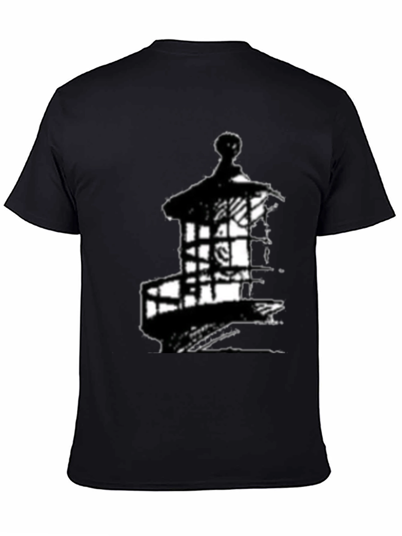 Mens Black Lighthouse Graphic Tee