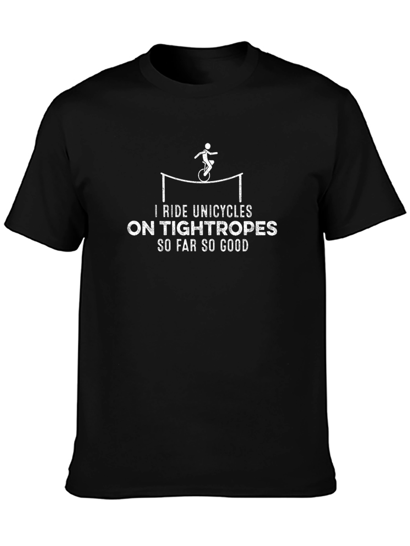 Unicycle Tightrope Rider Graphic Tee - Black