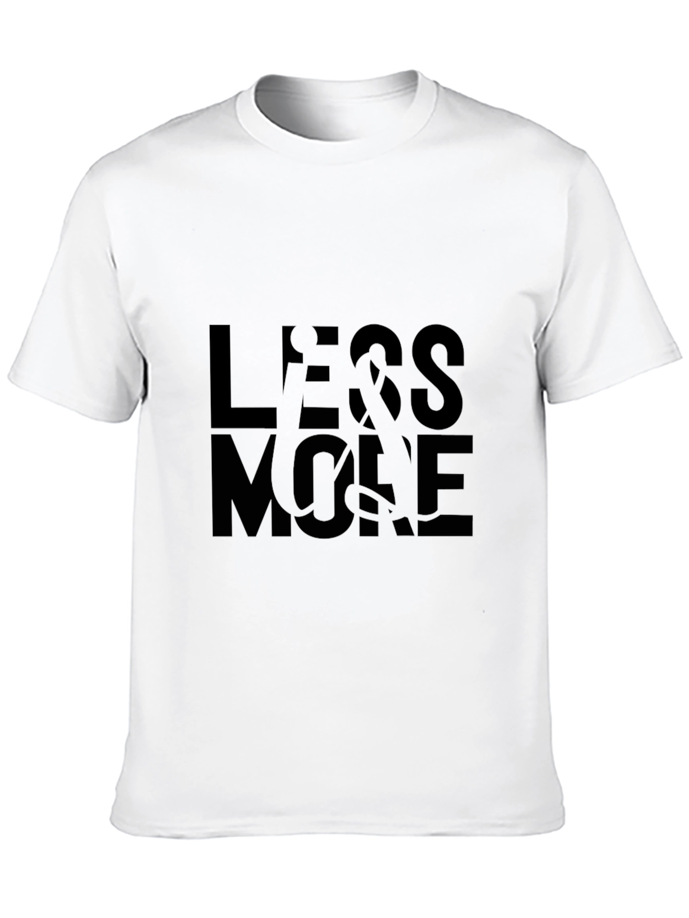 Less & More Mens Black Graphic Tee
