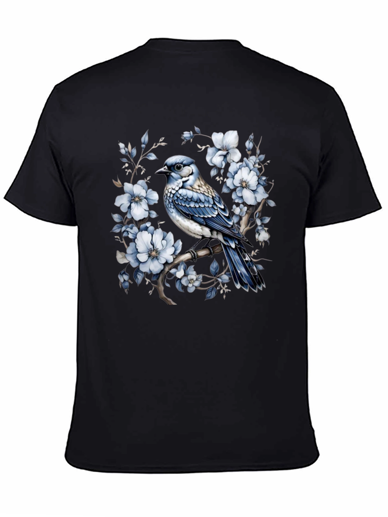 Blue Jay Floral T-Shirt - Nature Inspired Tee