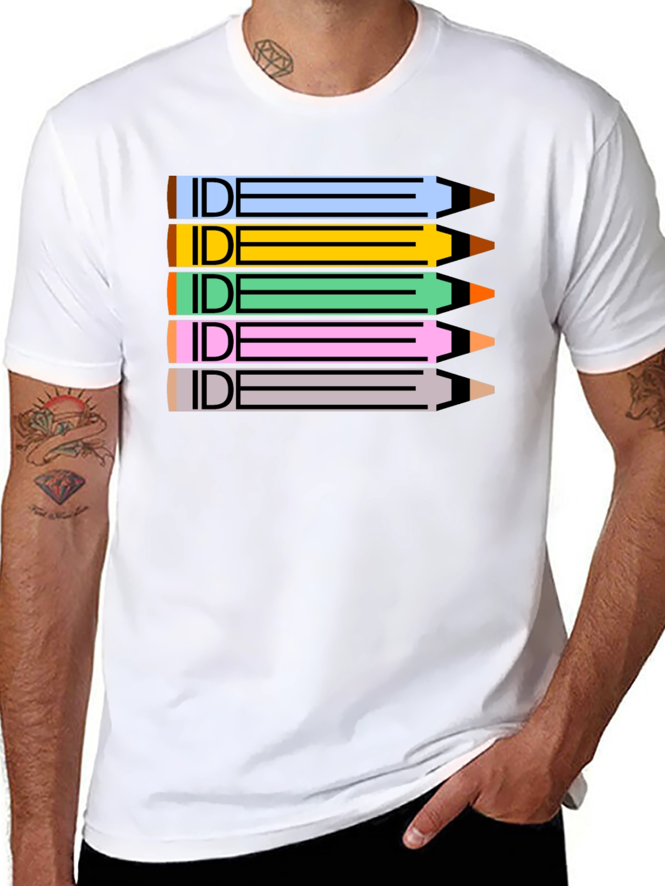 IDE Pencil Stack Graphic Tee - Creative Designer Shirt