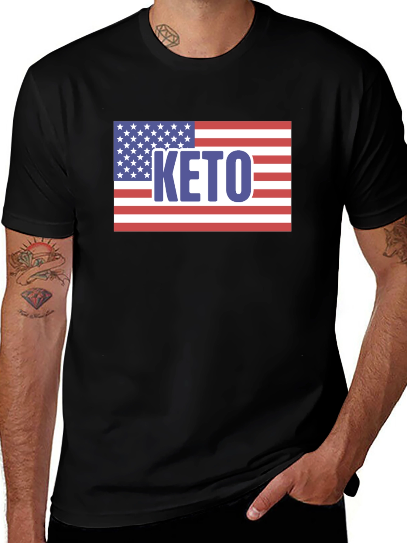 Keto American Flag Graphic T-Shirt