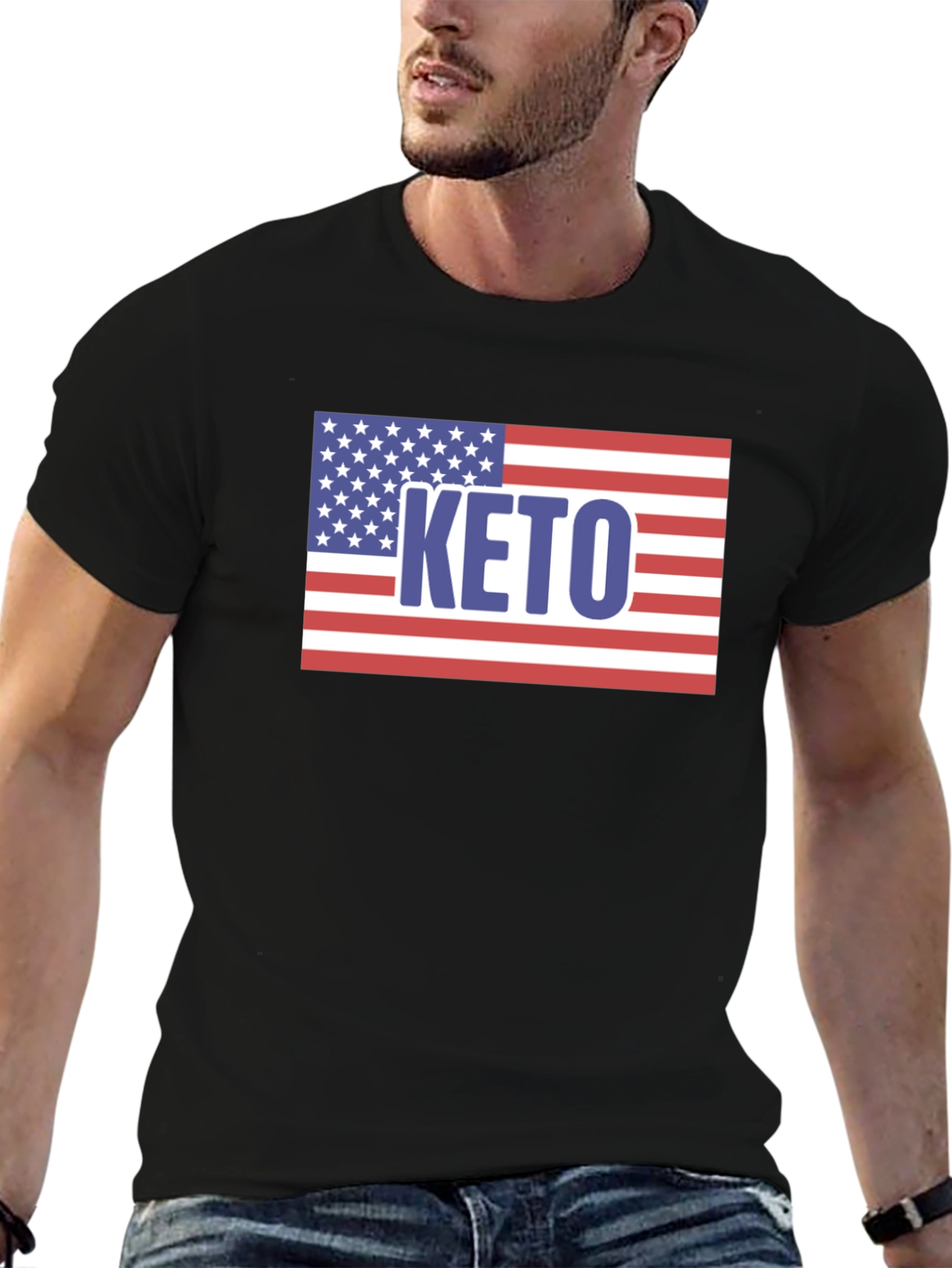 Keto American Flag Graphic T-Shirt