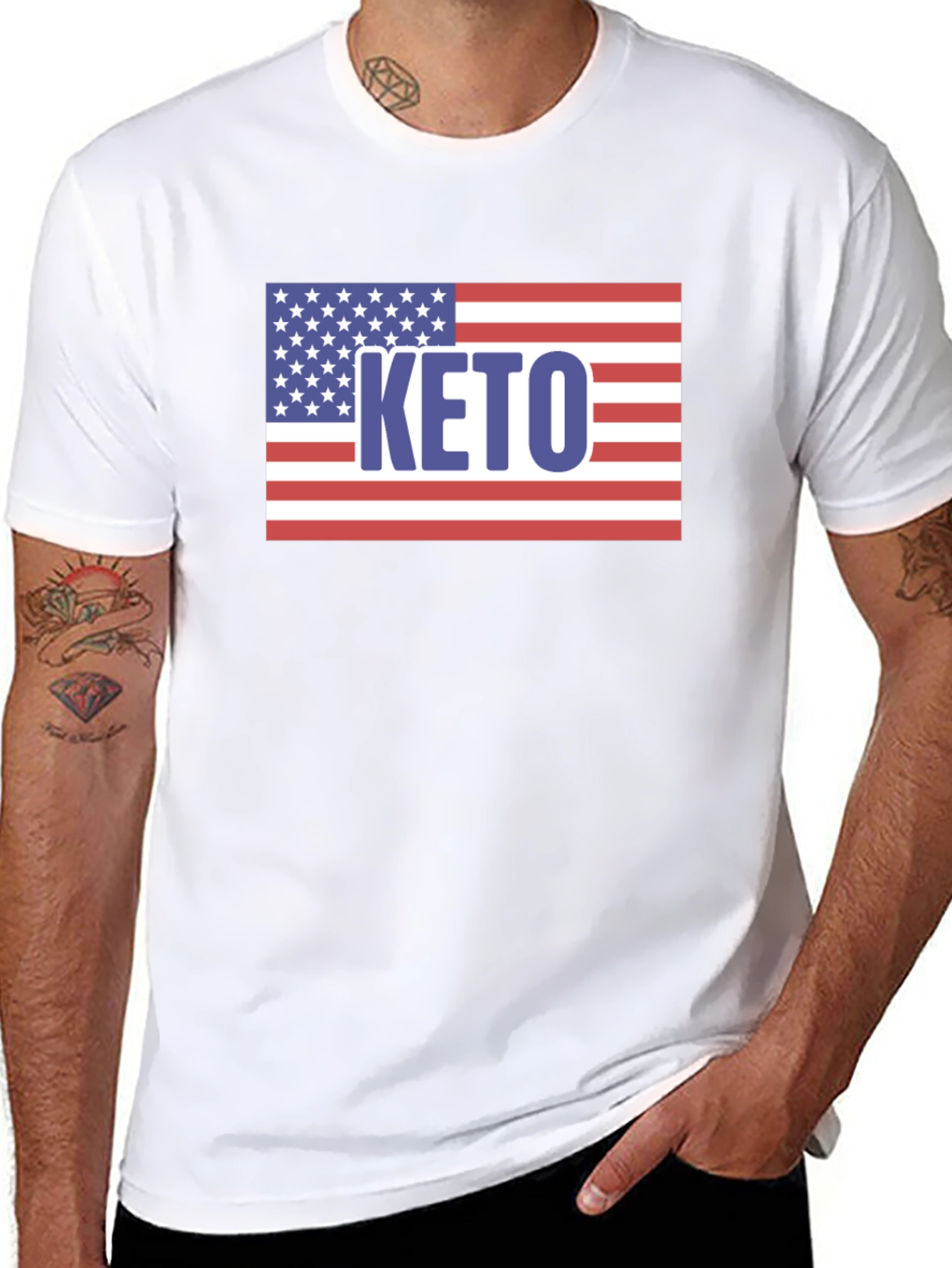 Keto American Flag Graphic T-Shirt