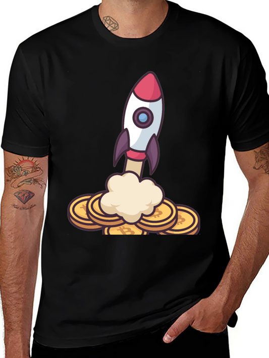 Bitcoin Rocket Launch T-Shirt - Crypto Moonshot!