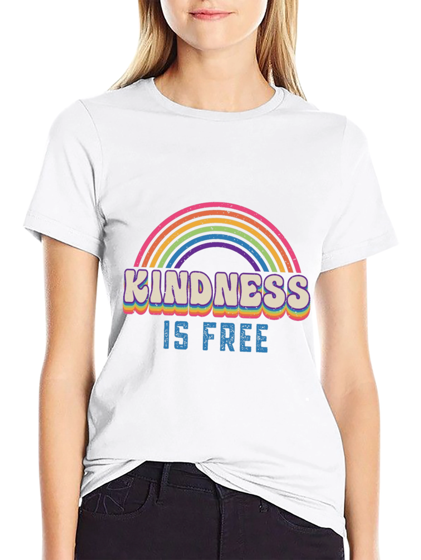 Kindness is Free Rainbow Graphic T-Shirt