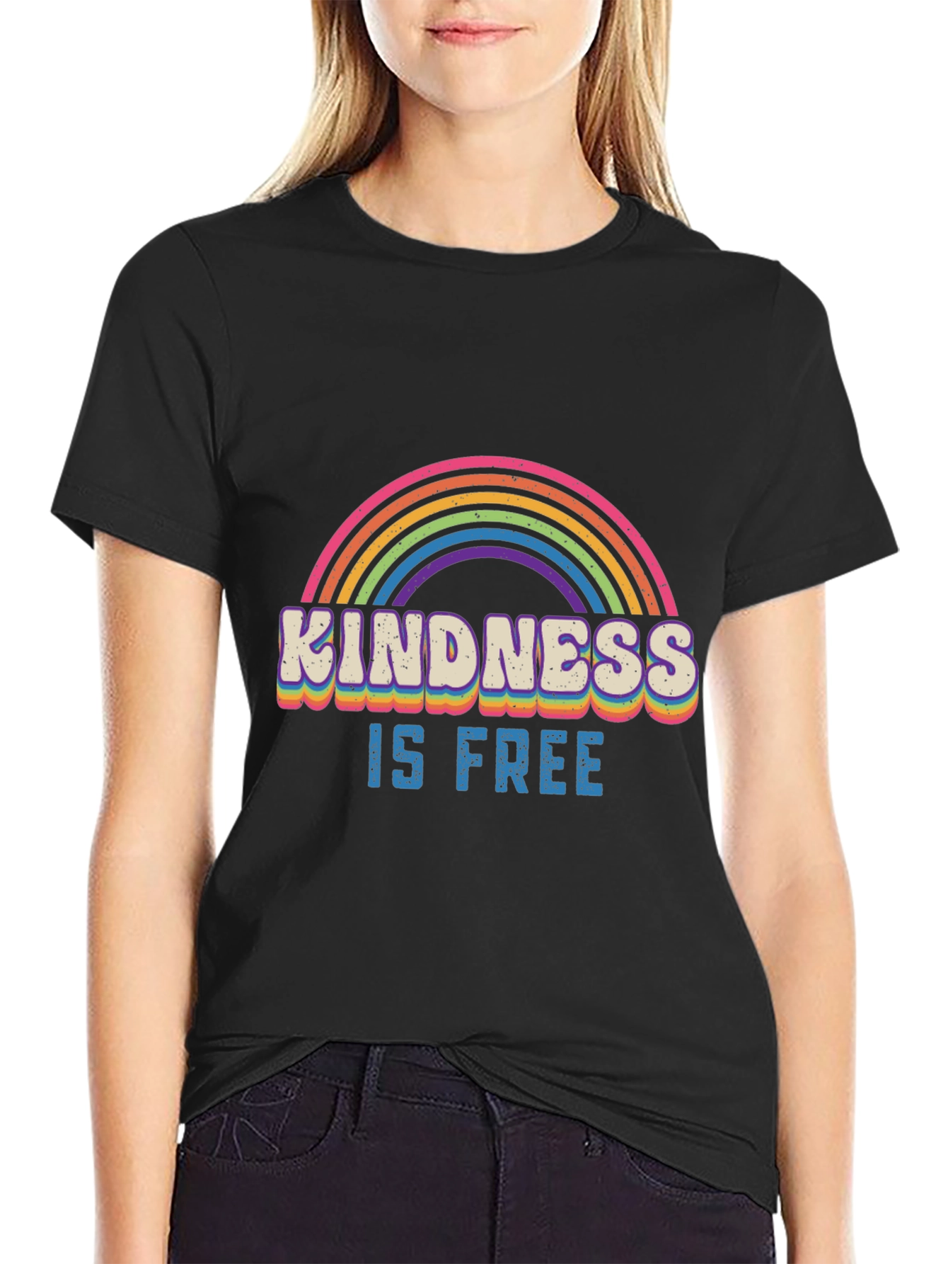 Kindness is Free Rainbow Graphic T-Shirt