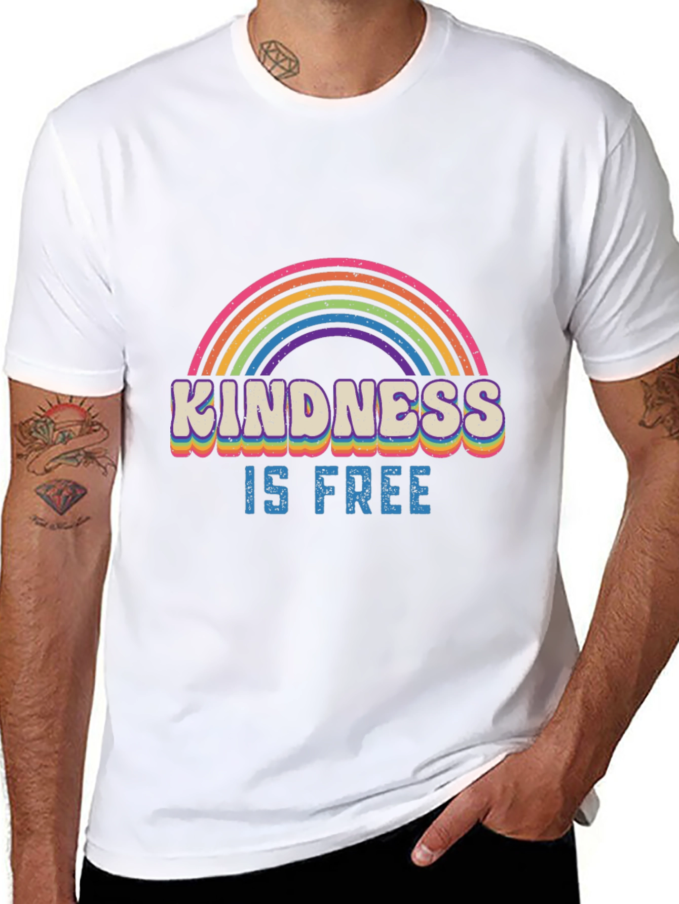 Kindness is Free Rainbow Graphic T-Shirt