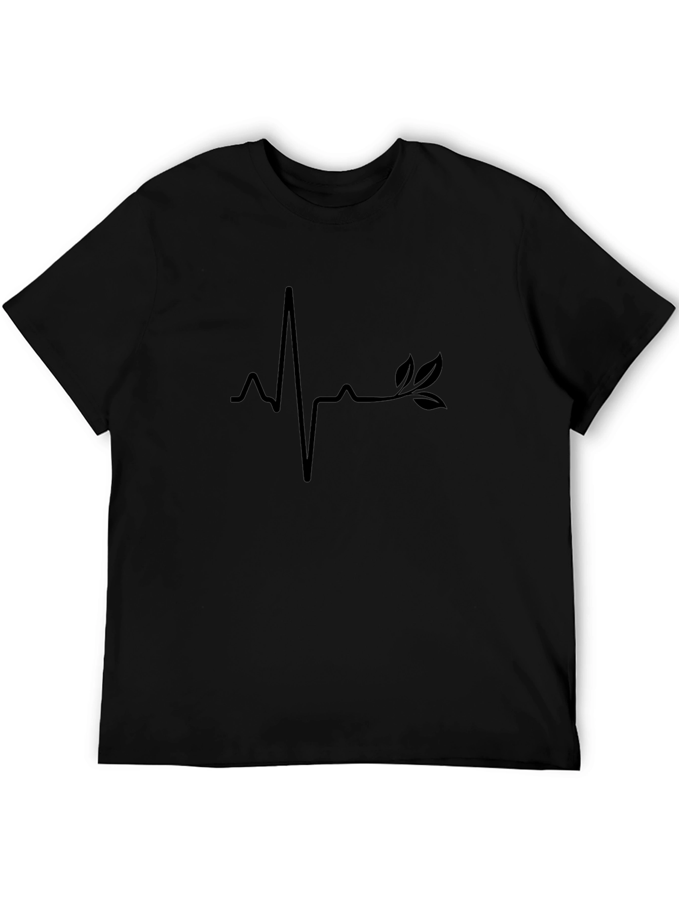 Nature Heartbeat Tee - Stylish Black T-Shirt