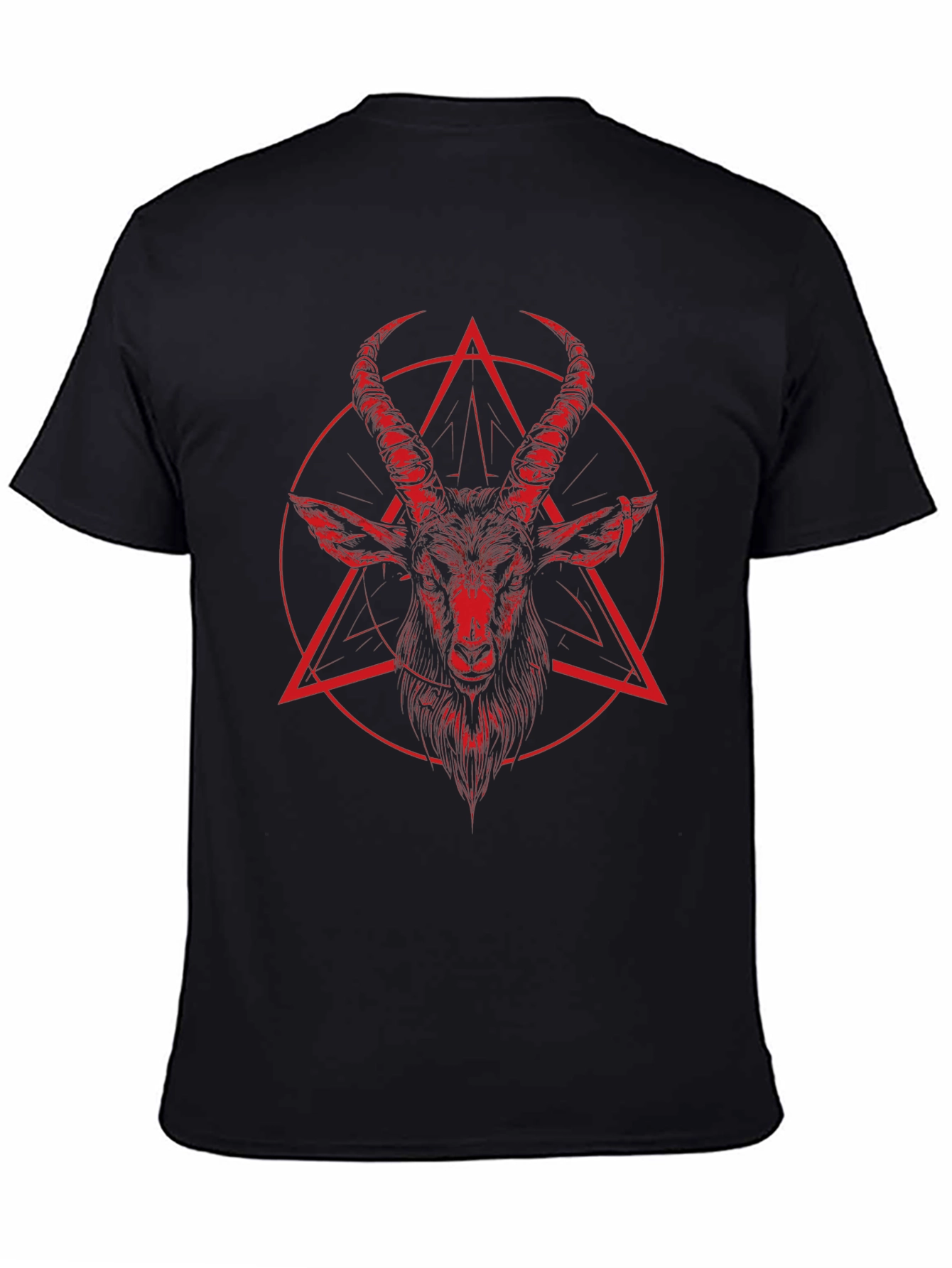 Baphomet Graphic Tee - Dark Aesthetic Cotton T-Shirt