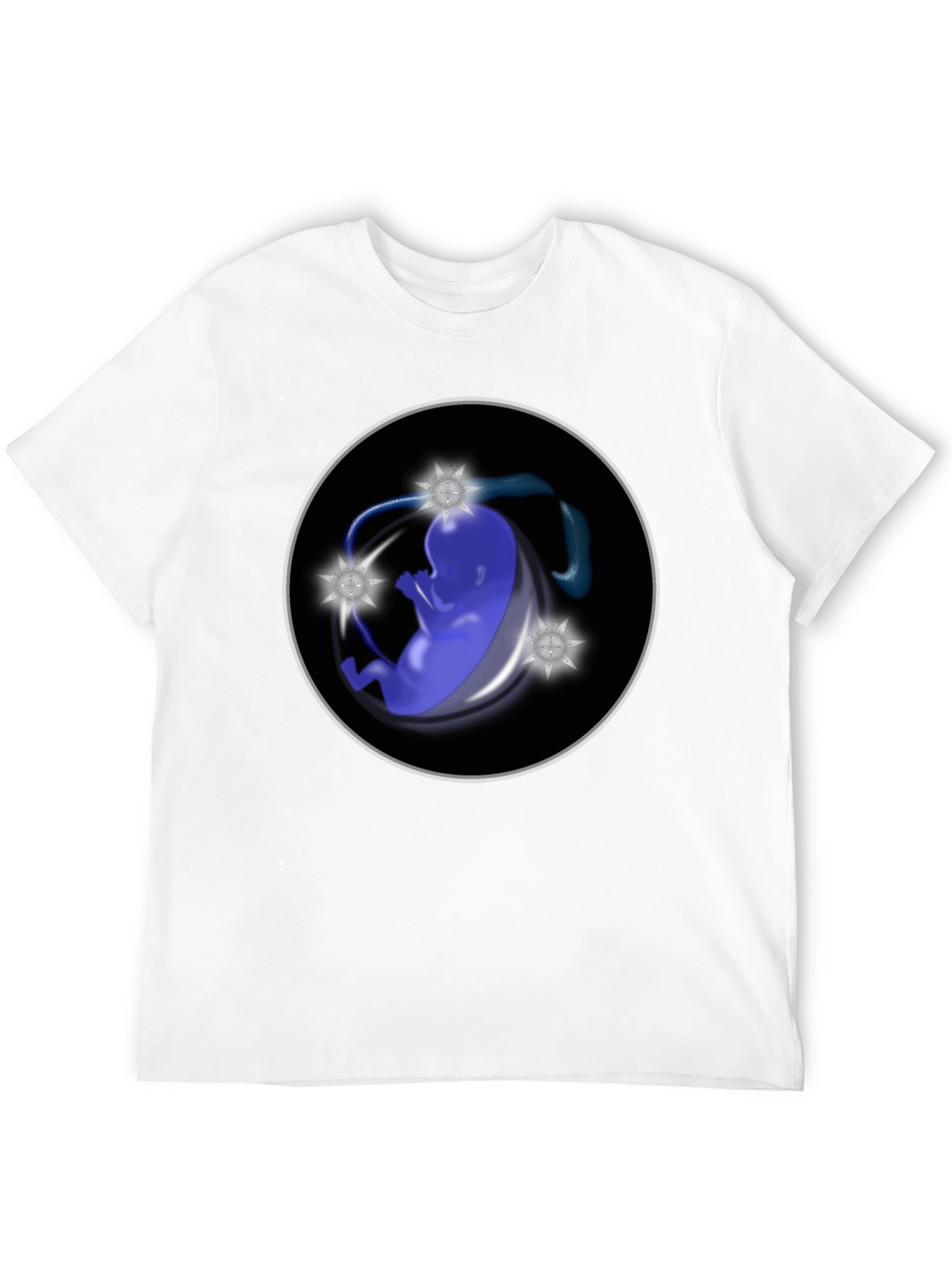 Abstract Fetus Graphic Black T-Shirt