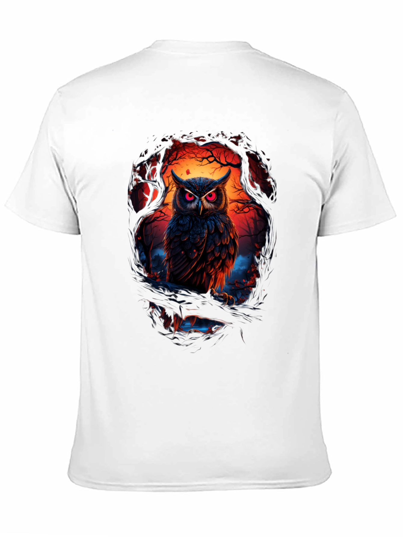 Owl Graphic Print Tee - Mens Black T-Shirt