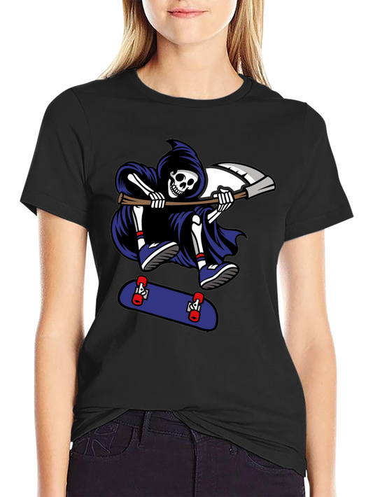 Skateboarding Grim Reaper T-Shirt - Black