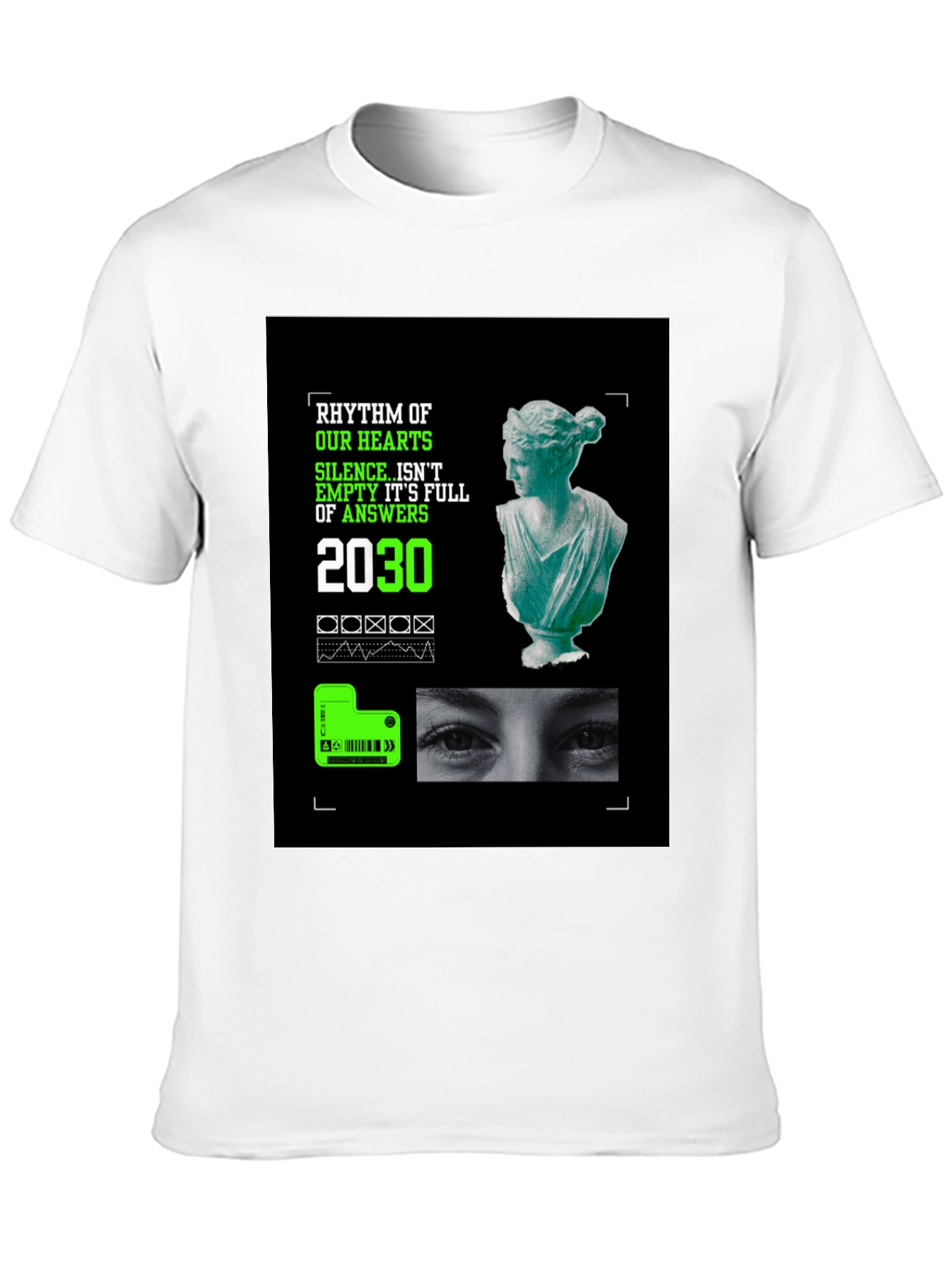 Rhythm of Hearts Graphic Tee - Unique Artistic Design