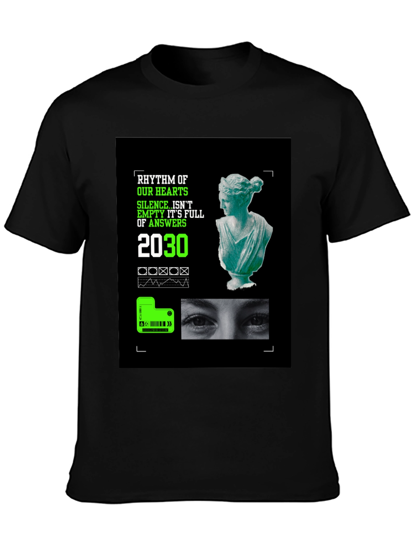 Rhythm of Hearts Graphic Tee - Unique Artistic Design