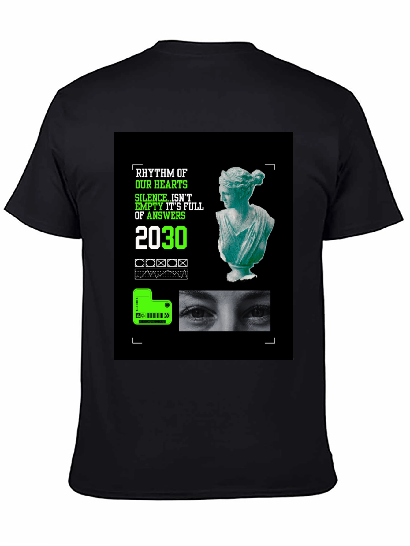 Rhythm of Hearts Graphic Tee - Unique Artistic Design