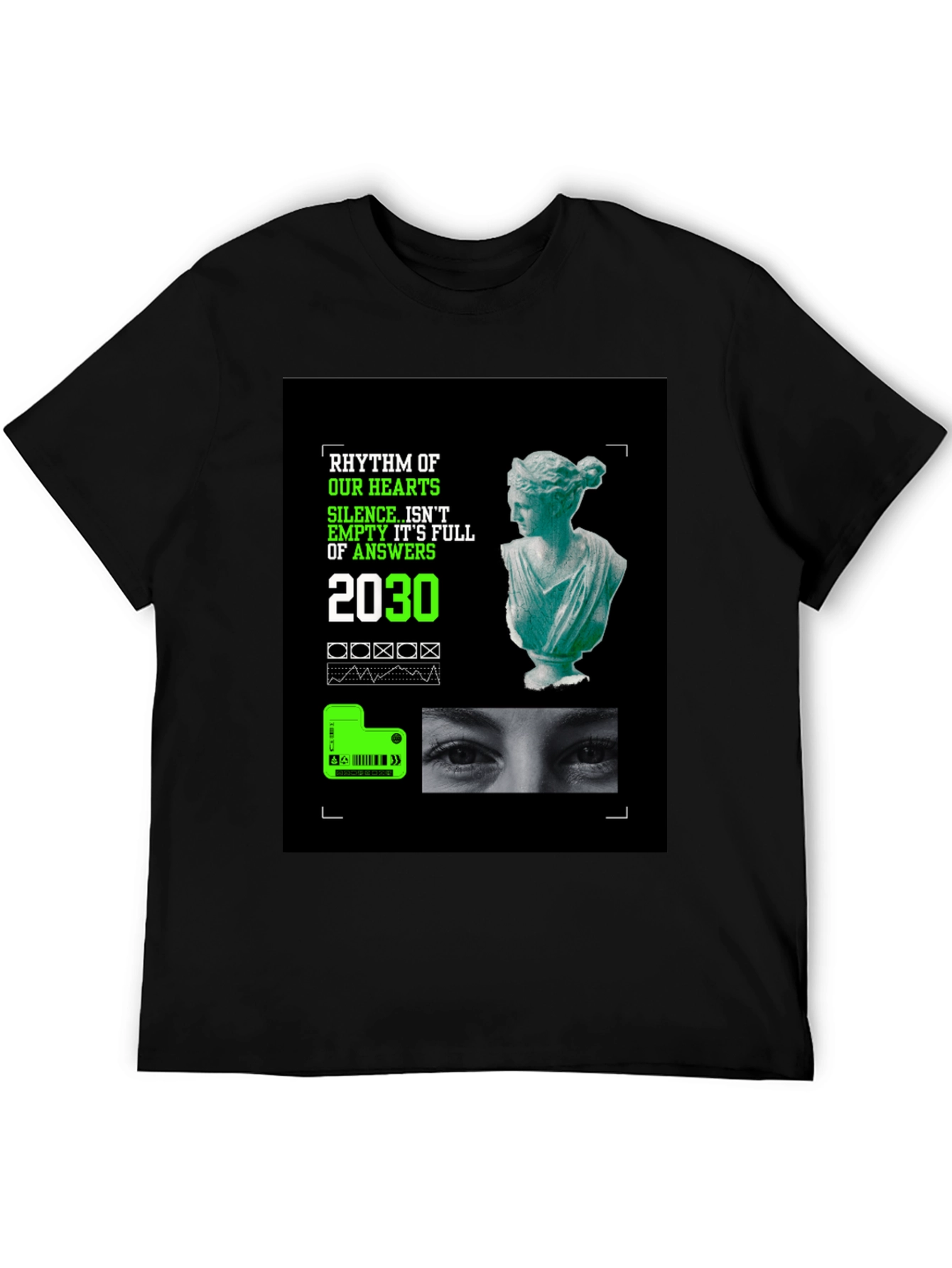 Rhythm of Hearts Graphic Tee - Unique Artistic Design
